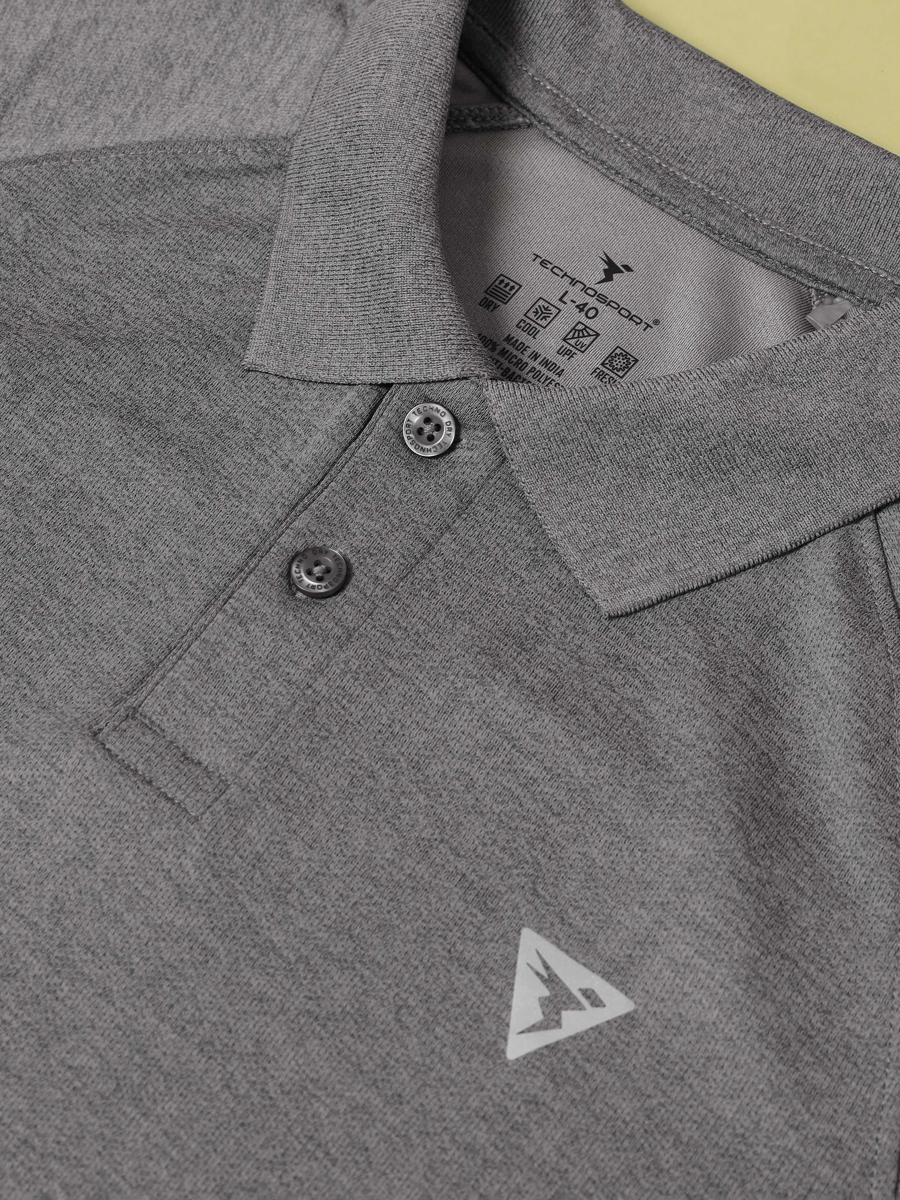 Men Melange Slim Fit Polo T-shirt with DOUBLE COOL - Image 7