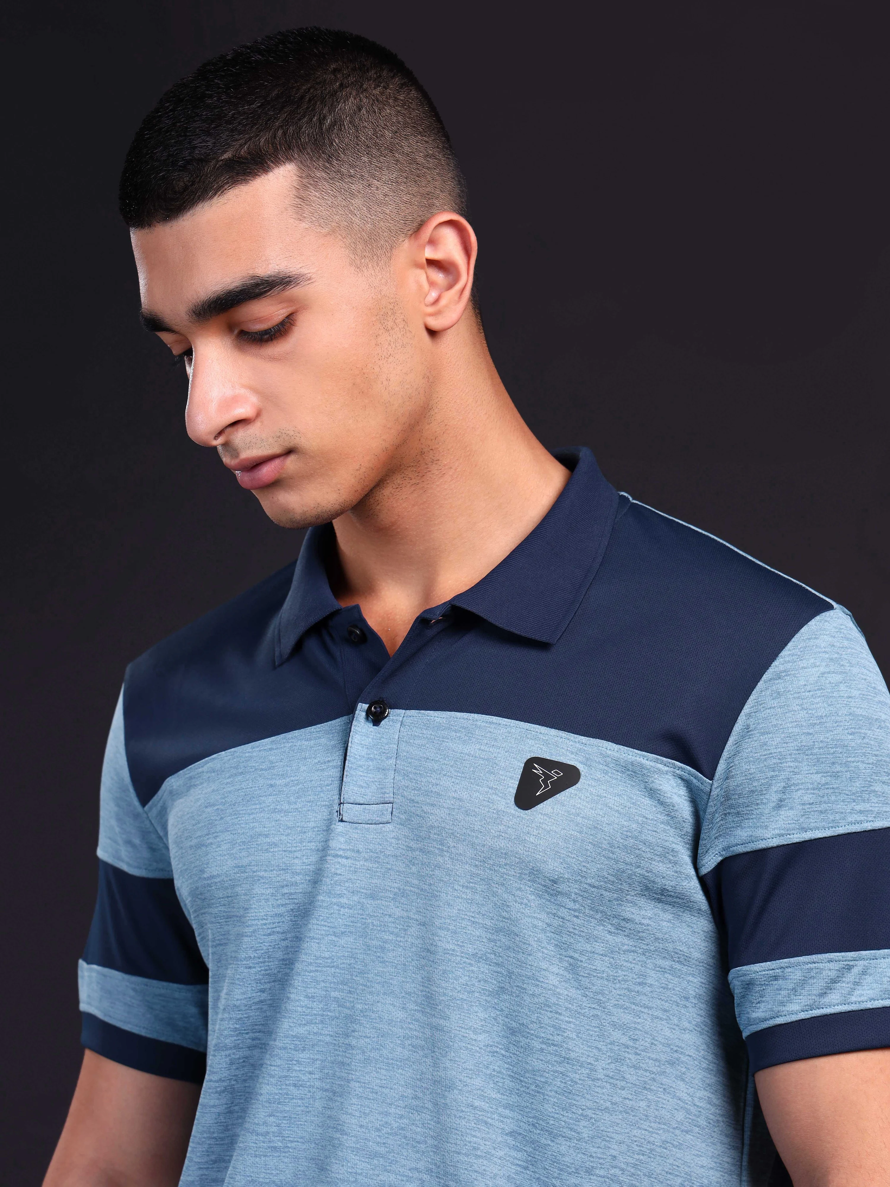 Men Melange Slim Fit Polo T-shirt with DOUBLE COOL - Image 6
