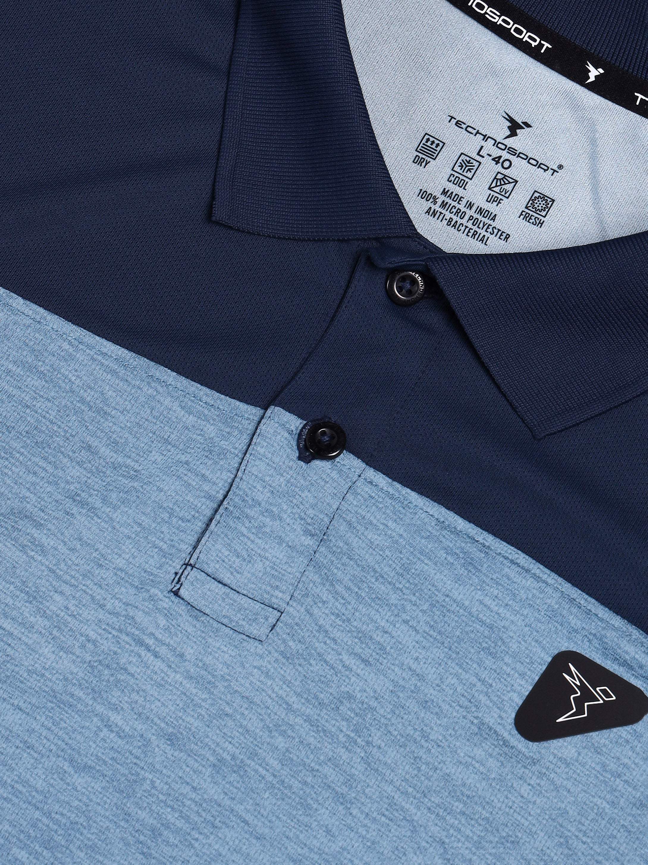 Men Melange Slim Fit Polo T-shirt with DOUBLE COOL - Image 7