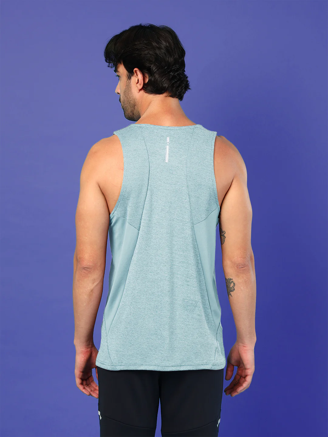 Men Melange Slim Fit Round Neck Sports Innerwear Vest with DOUBLE COOL - Image 3