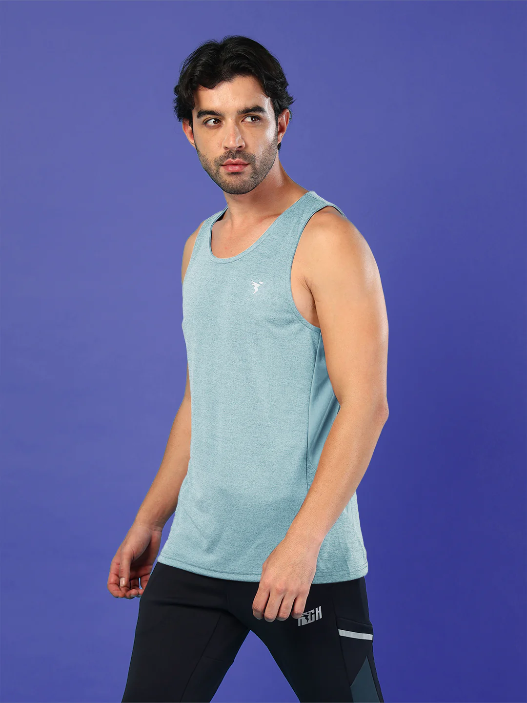 Men Melange Slim Fit Round Neck Sports Innerwear Vest with DOUBLE COOL - Image 4