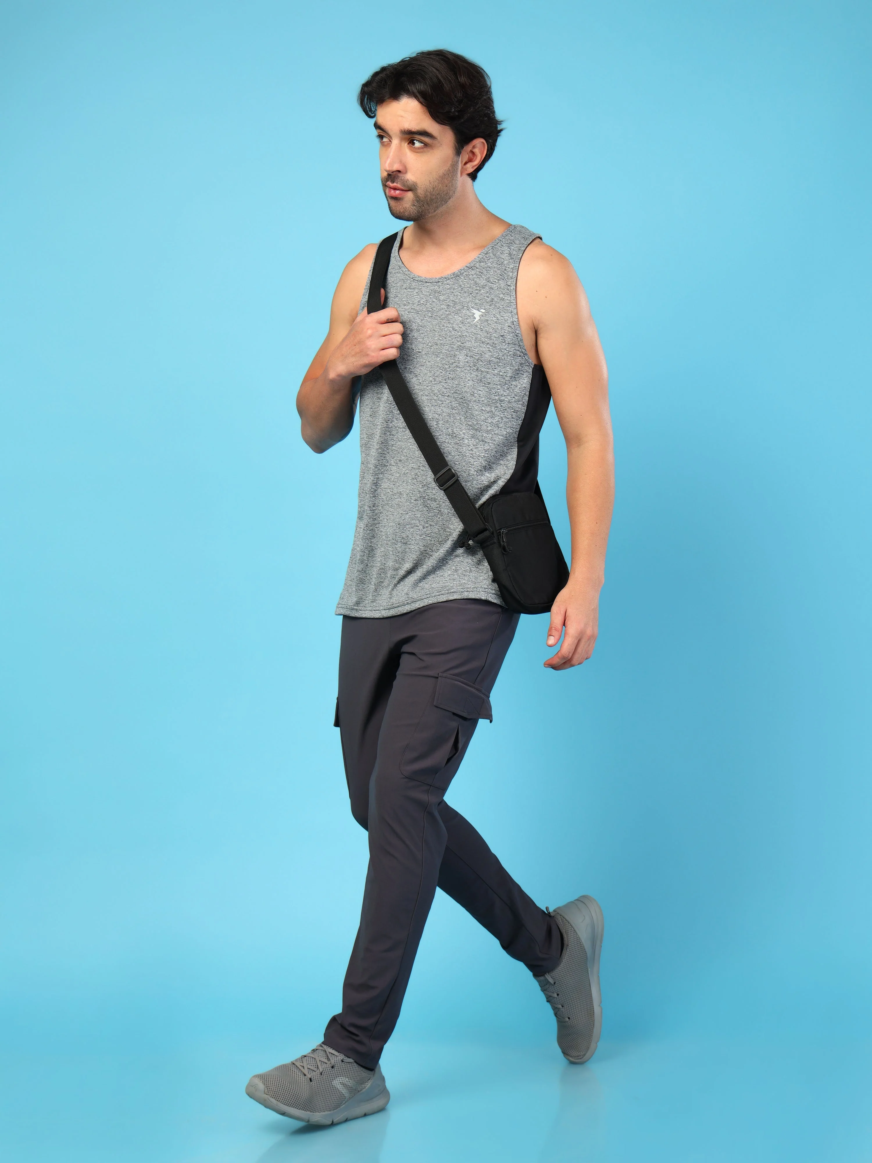 Men Melange Slim Fit Round Neck Sports Innerwear Vest with DOUBLE COOL - Image 5
