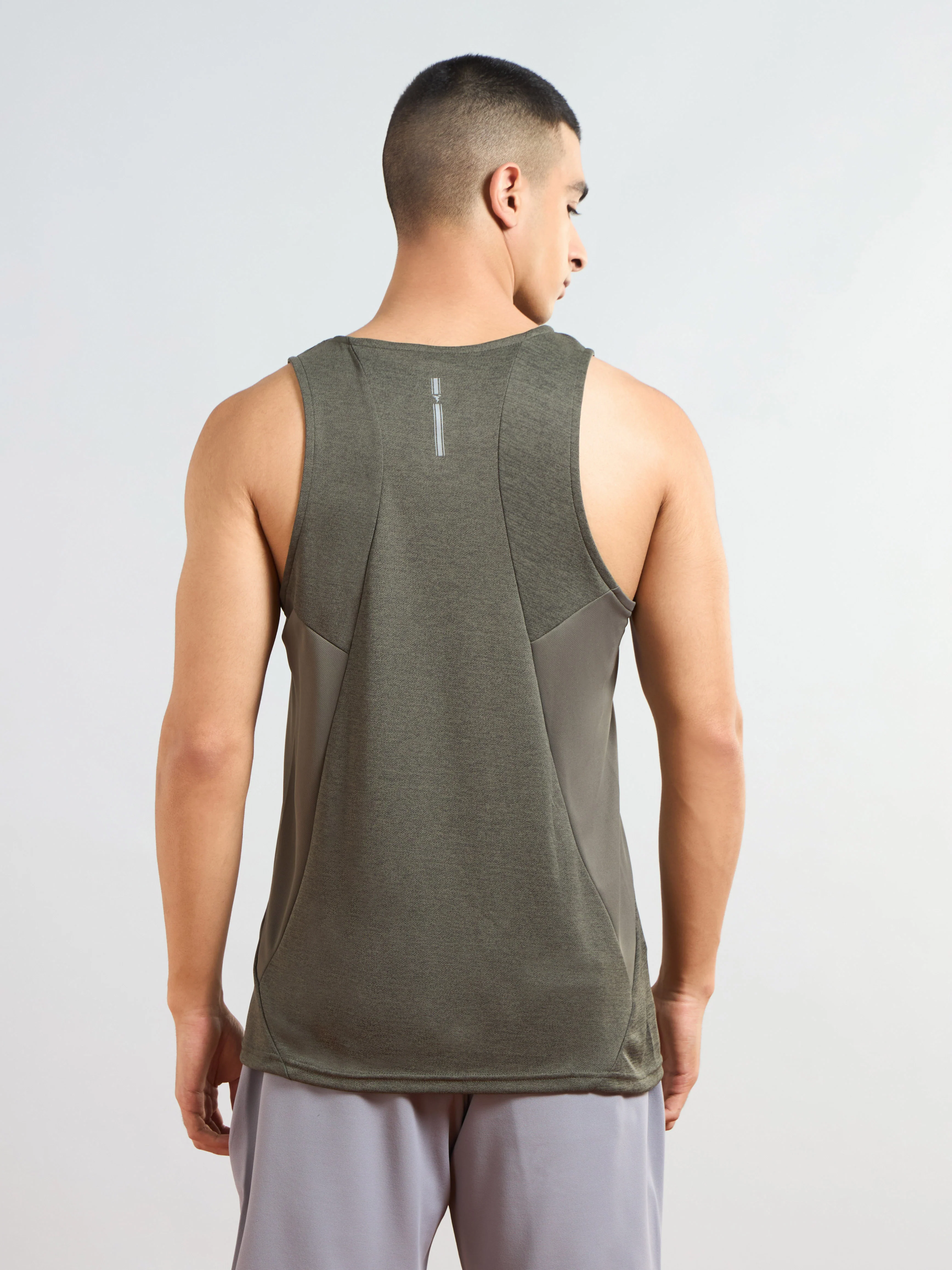 Men Melange Slim Fit Round Neck Sports Innerwear Vest with DOUBLE COOL - Image 3