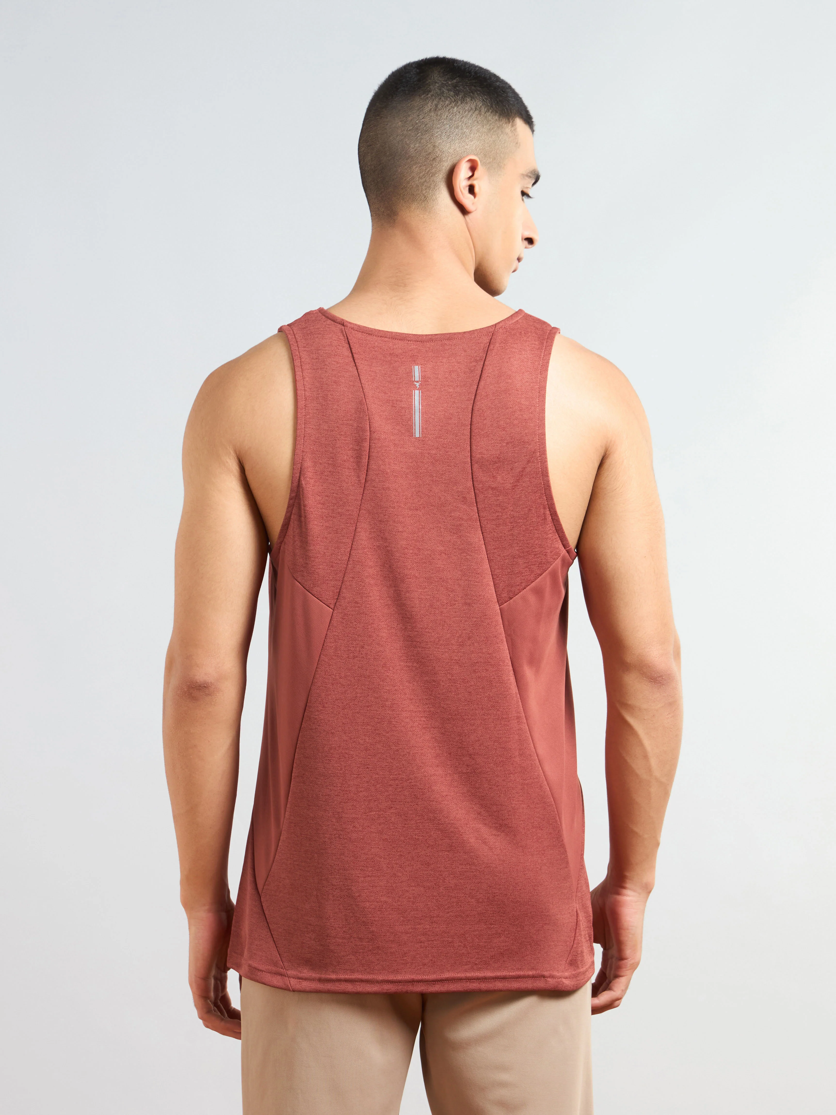 Men Melange Slim Fit Round Neck Sports Innerwear Vest with DOUBLE COOL - Image 2