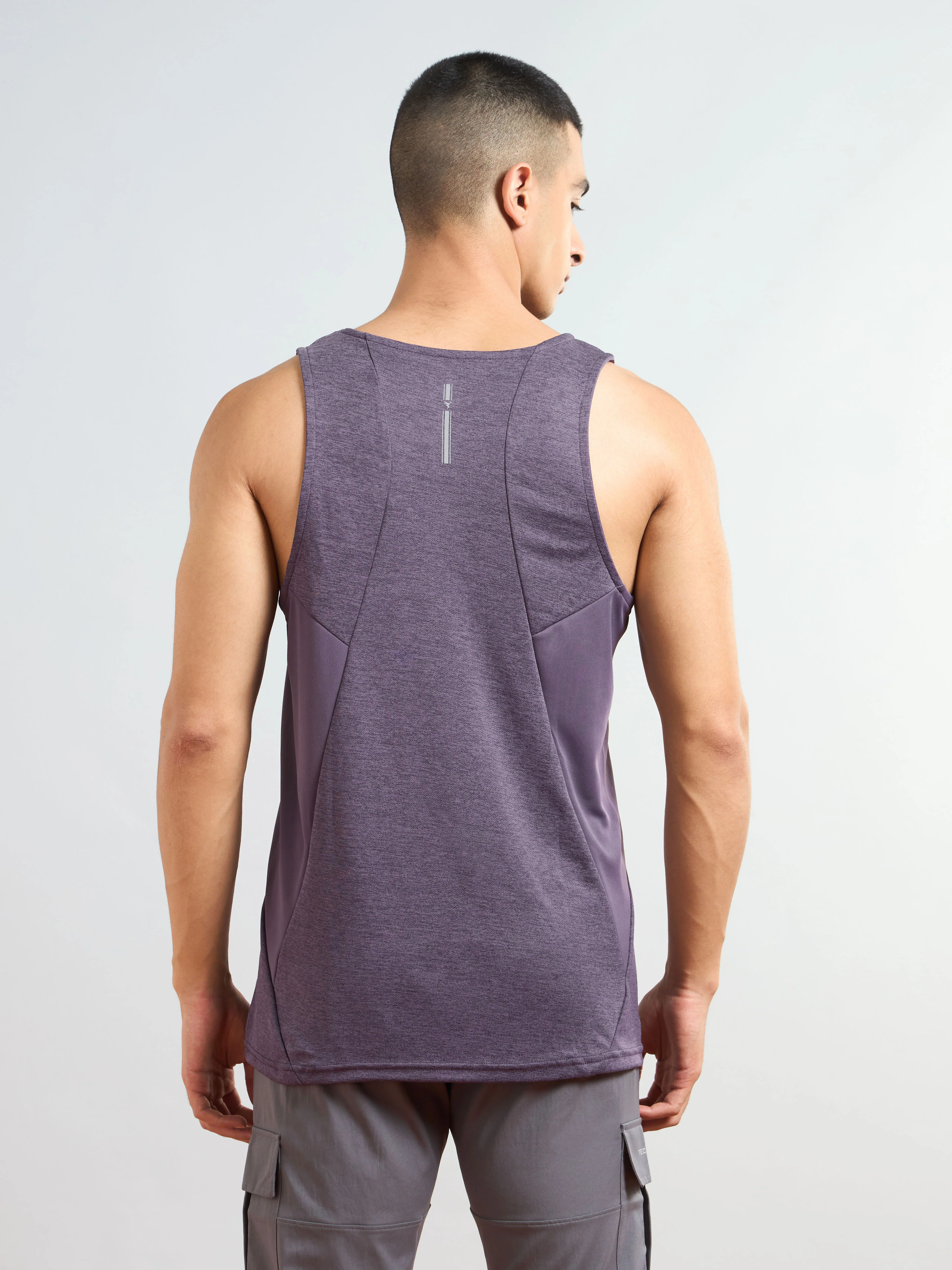 Men Melange Slim Fit Round Neck Sports Innerwear Vest with DOUBLE COOL - Image 3