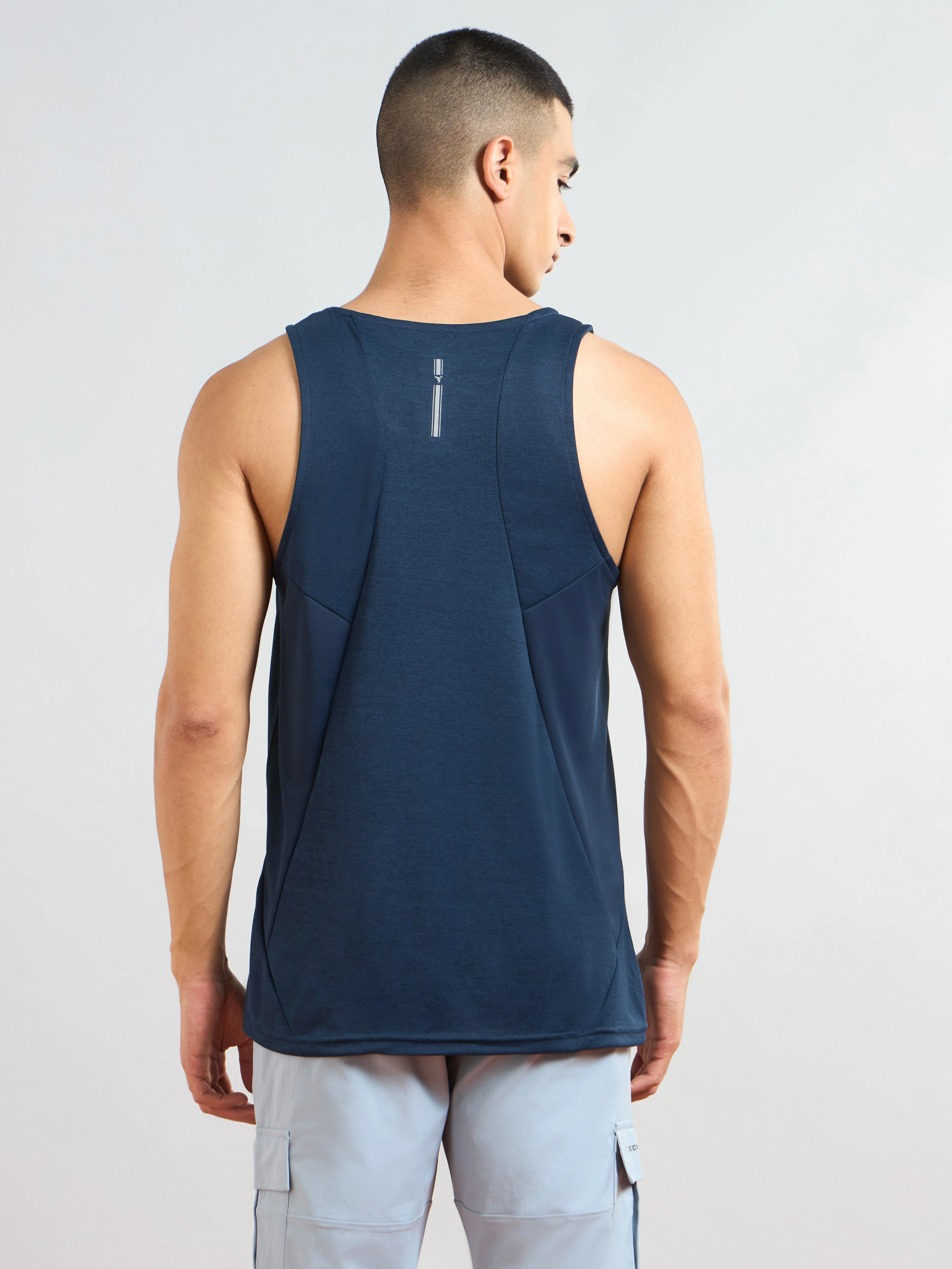 Men Melange Slim Fit Round Neck Sports Innerwear Vest with DOUBLE COOL - Image 2