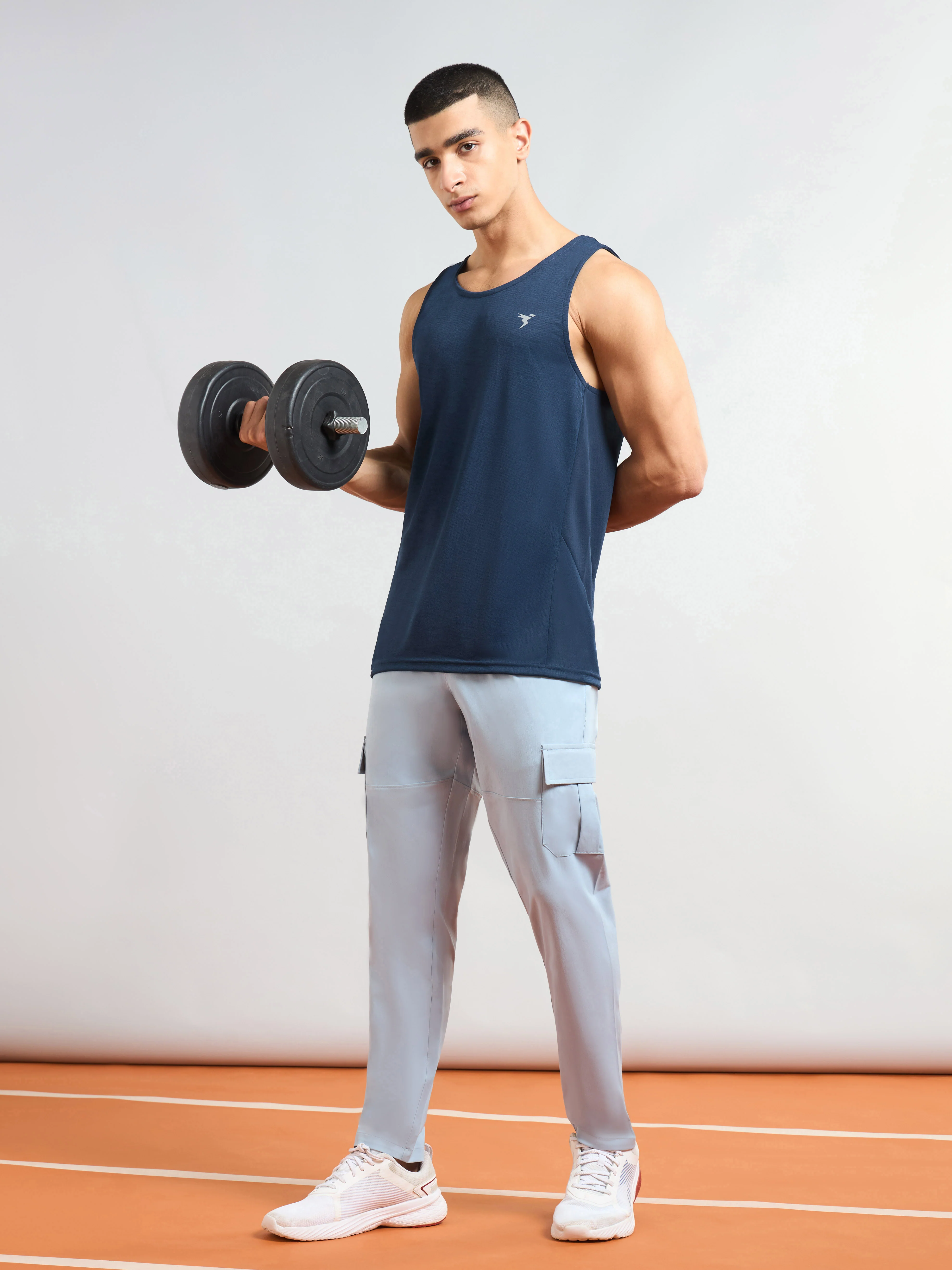 Men Melange Slim Fit Round Neck Sports Innerwear Vest with DOUBLE COOL - Image 4