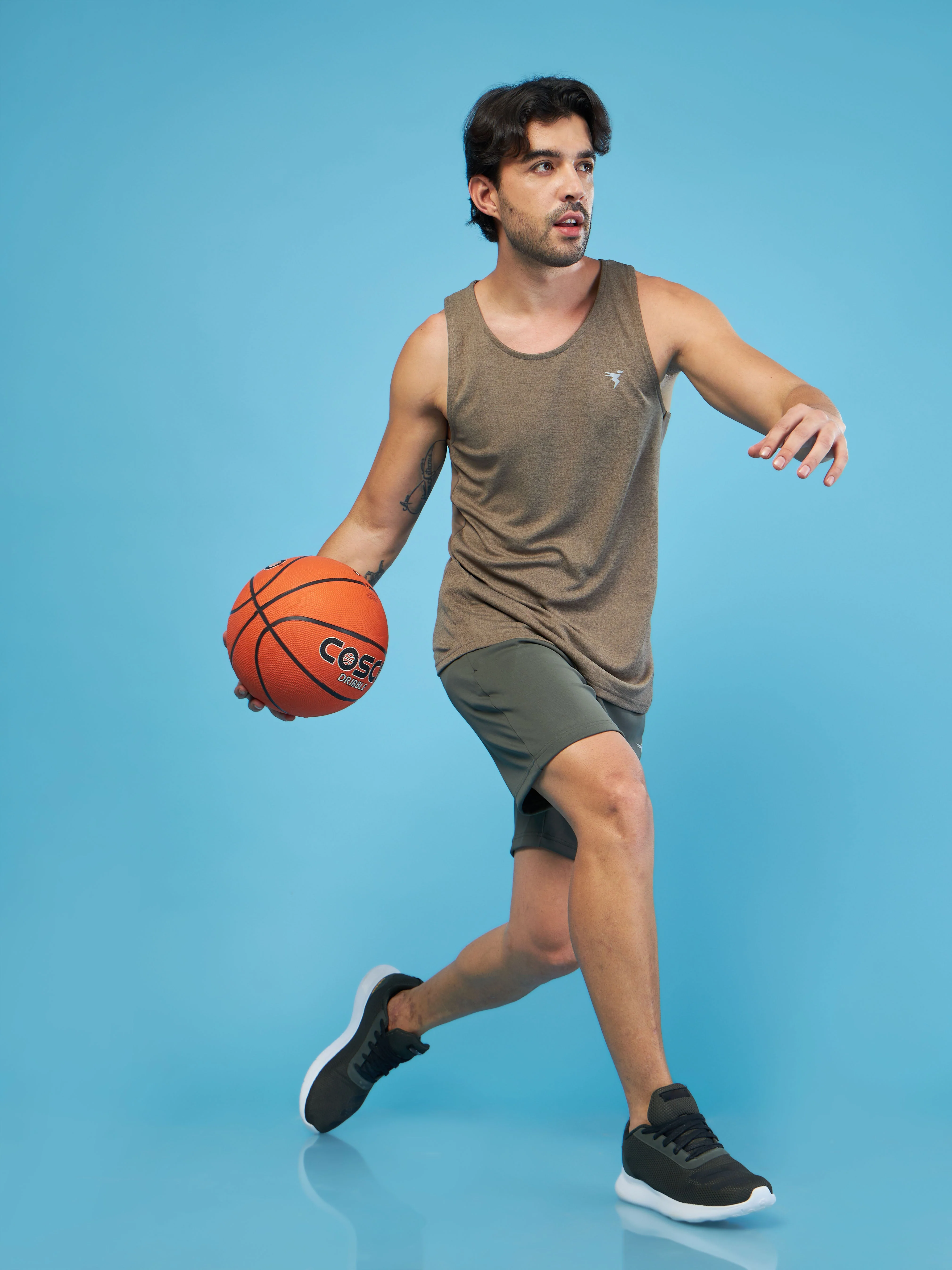 Men Melange Slim Fit Round Neck Sports Innerwear Vest with DOUBLE COOL - Image 5