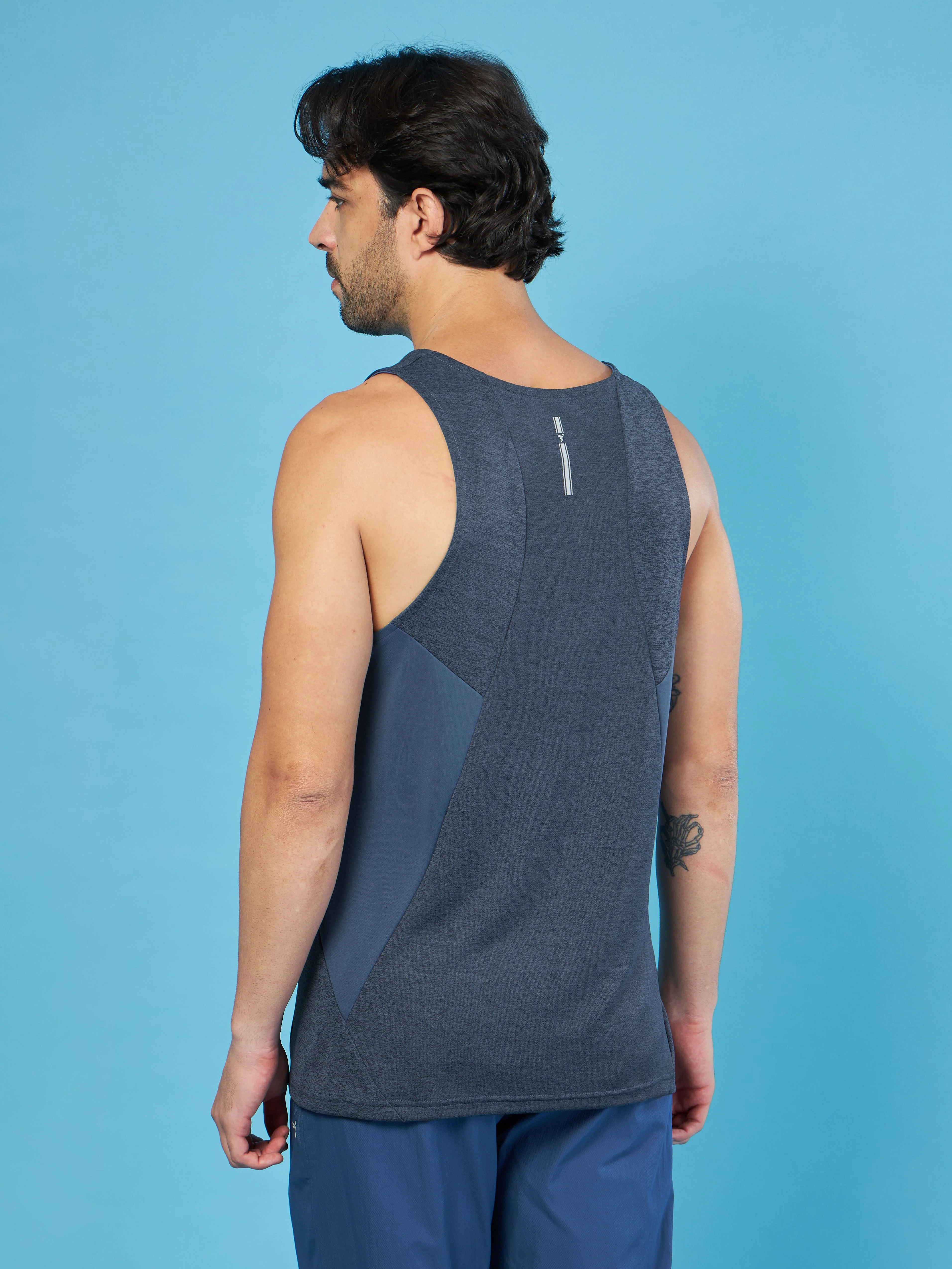 Men Melange Slim Fit Round Neck Sports Innerwear Vest with DOUBLE COOL - Image 3