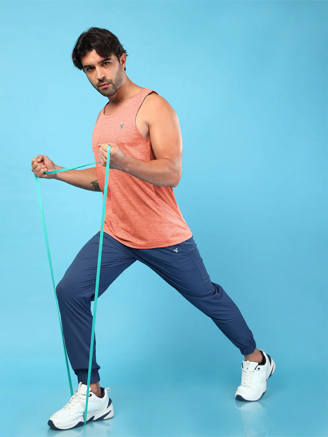 Men Melange Slim Fit Round Neck Sports Innerwear Vest with DOUBLE COOL - Image 5