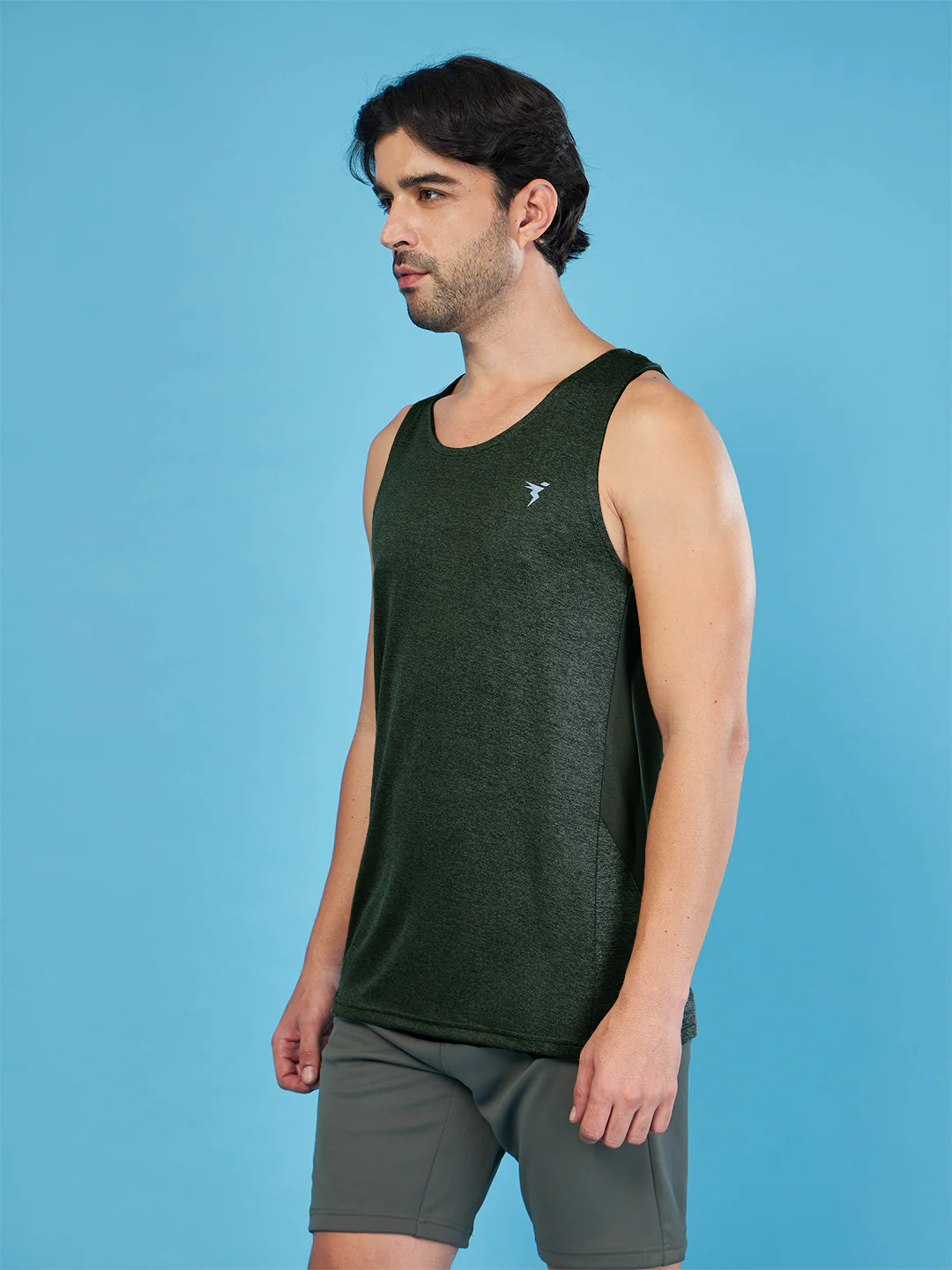 Men Melange Slim Fit Round Neck Sports Innerwear Vest with DOUBLE COOL - Image 4