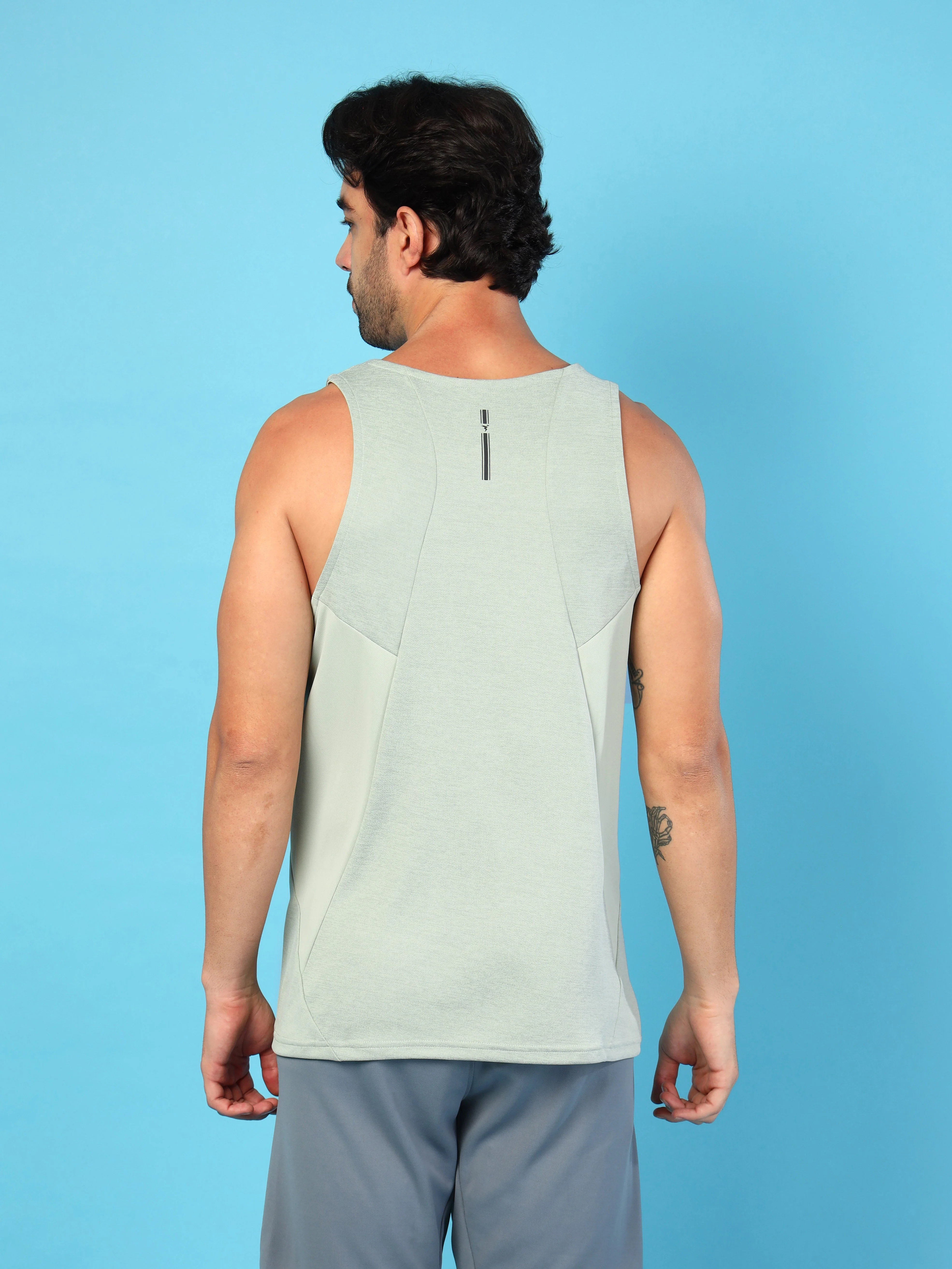 Men Melange Slim Fit Round Neck Sports Innerwear Vest with DOUBLE COOL - Image 3