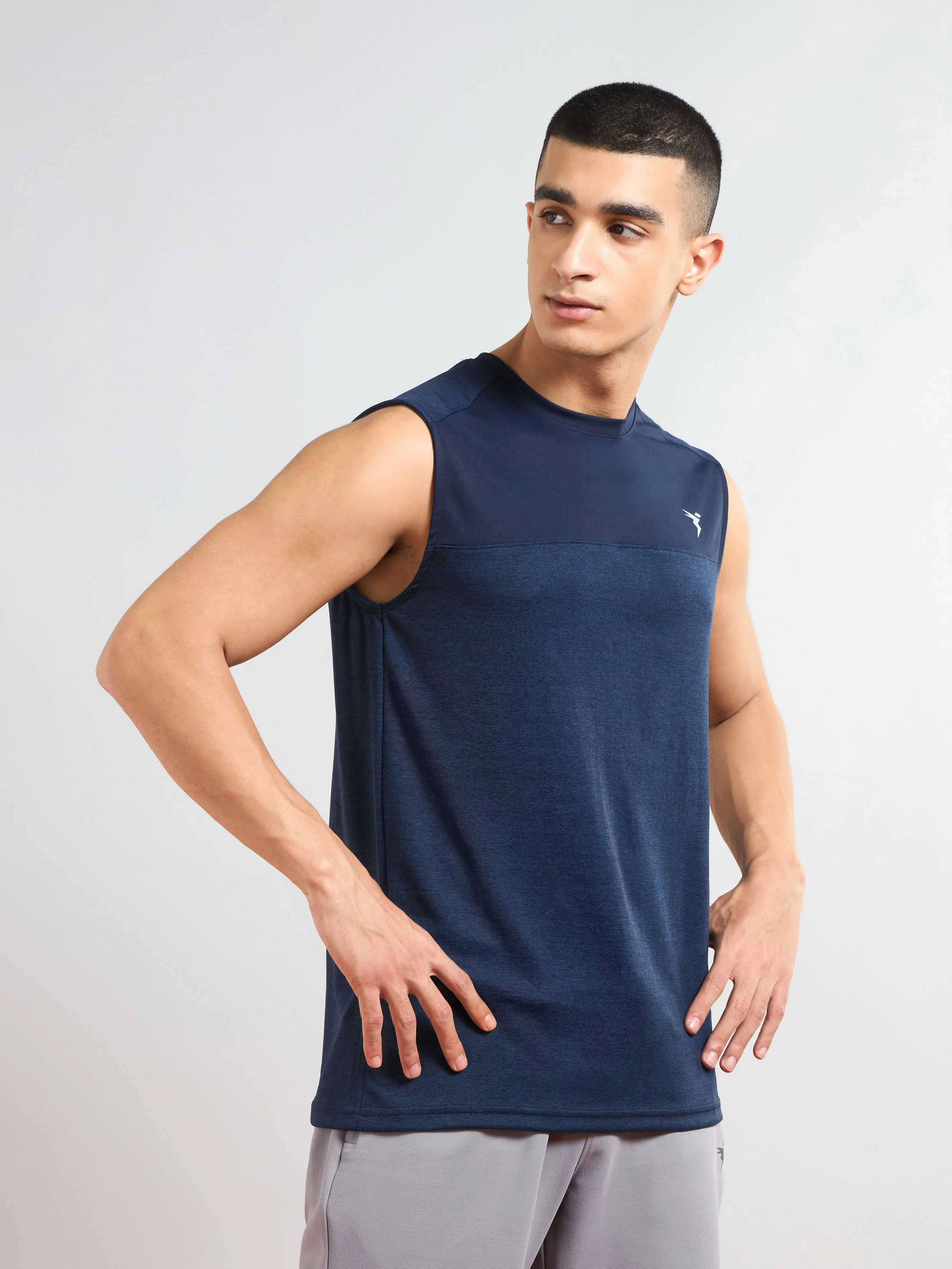 Men Melange Slim Fit Round Neck Sports Innerwear Vest with DOUBLE COOL (Pack of 2) - Image 4