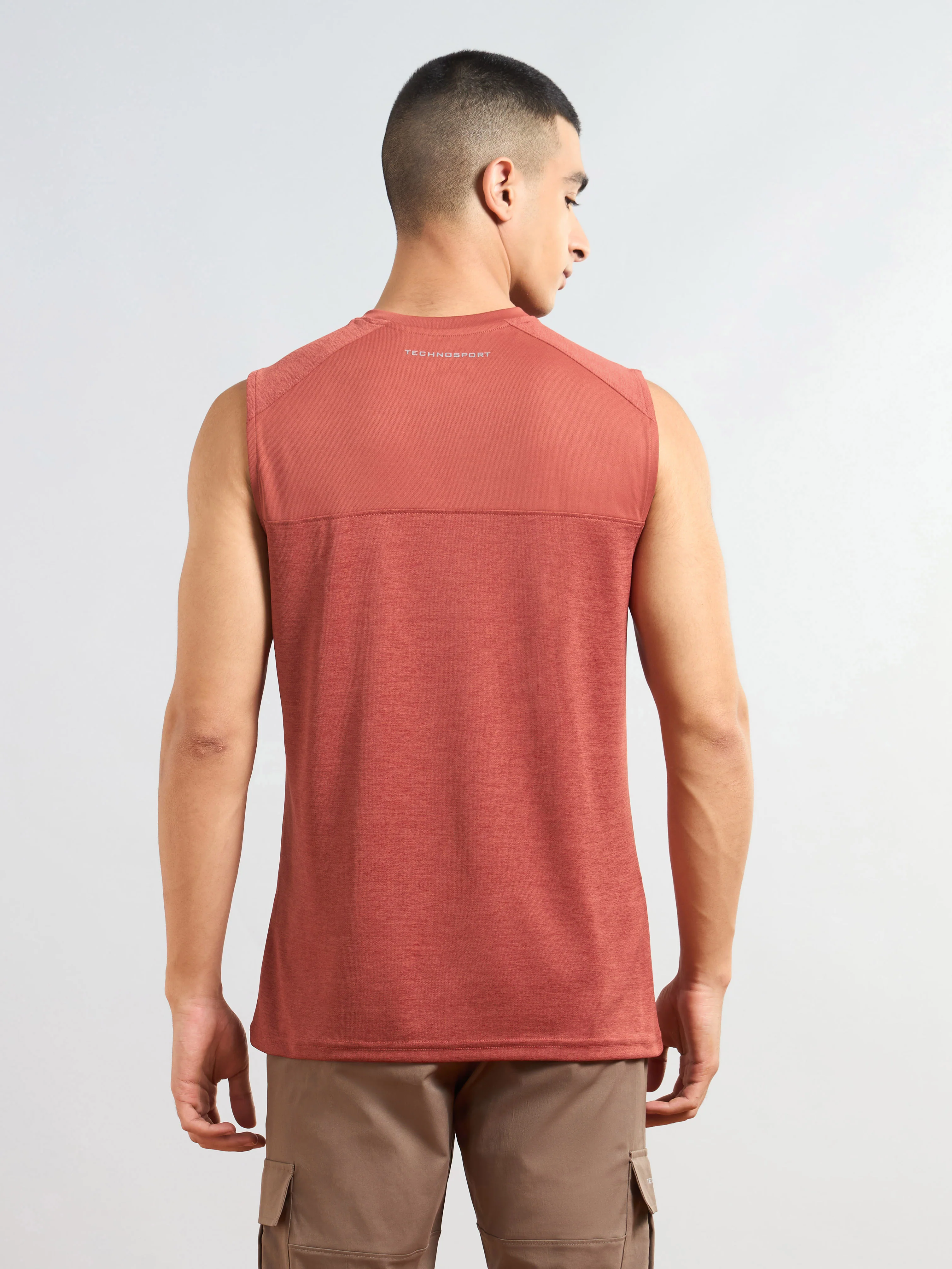 Men Melange Slim Fit Round Neck Sports Innerwear Vest with DOUBLE COOL (Pack of 2) - Image 3