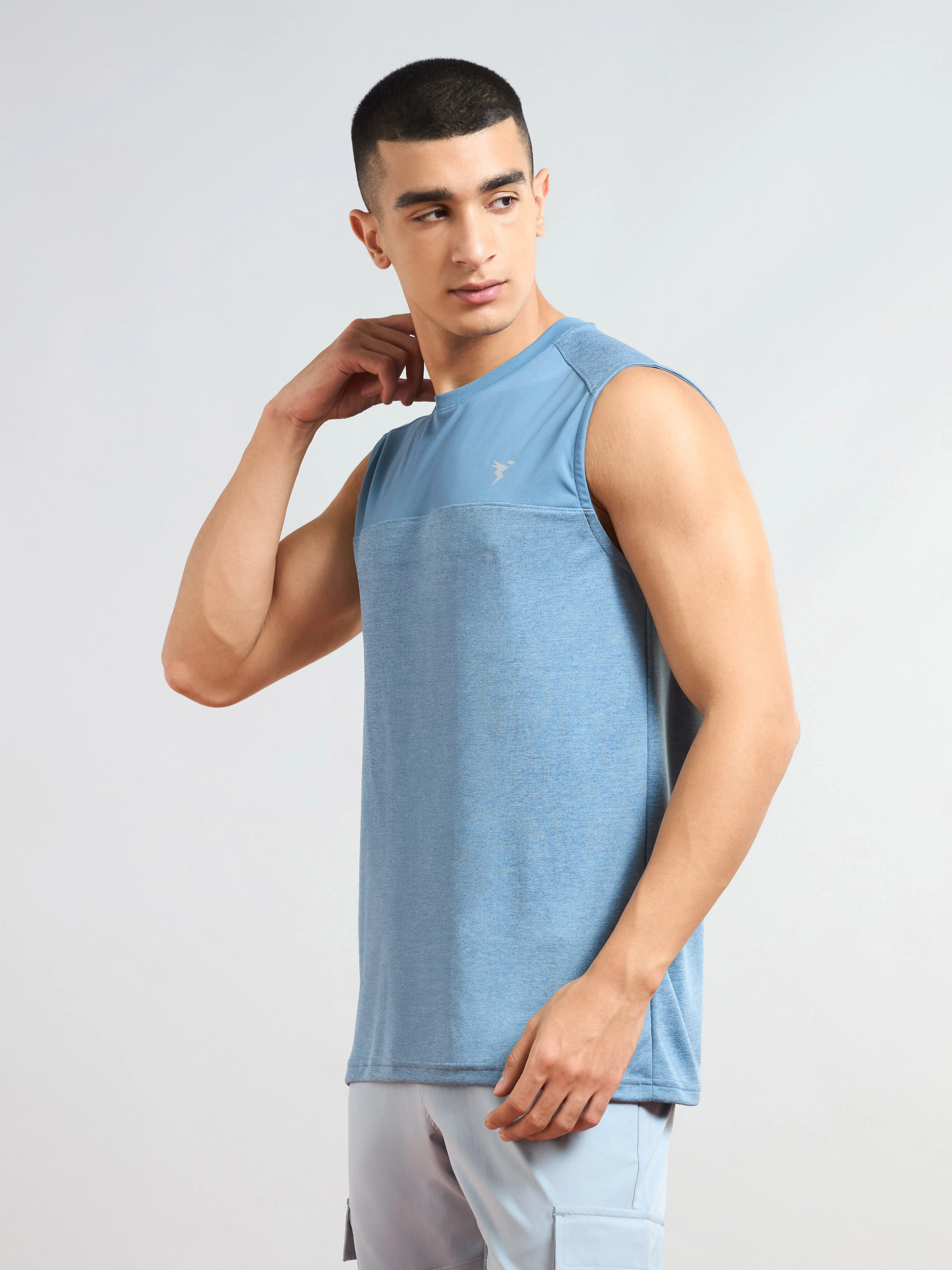 Men Melange Slim Fit Round Neck Sports Innerwear Vest with DOUBLE COOL (Pack of 2) - Image 4