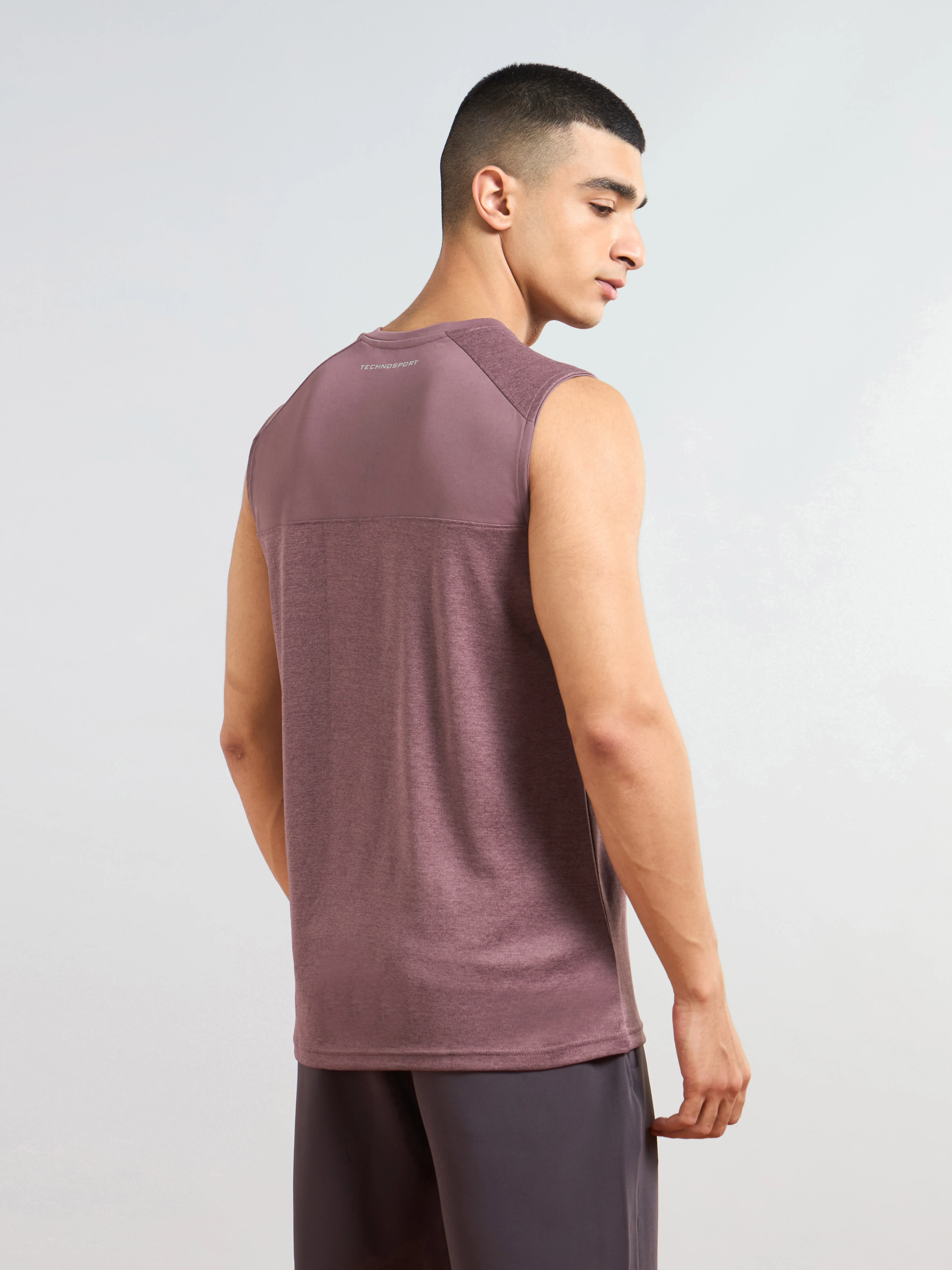 Men Melange Slim Fit Round Neck Sports Innerwear Vest with DOUBLE COOL (Pack of 2) - Image 3