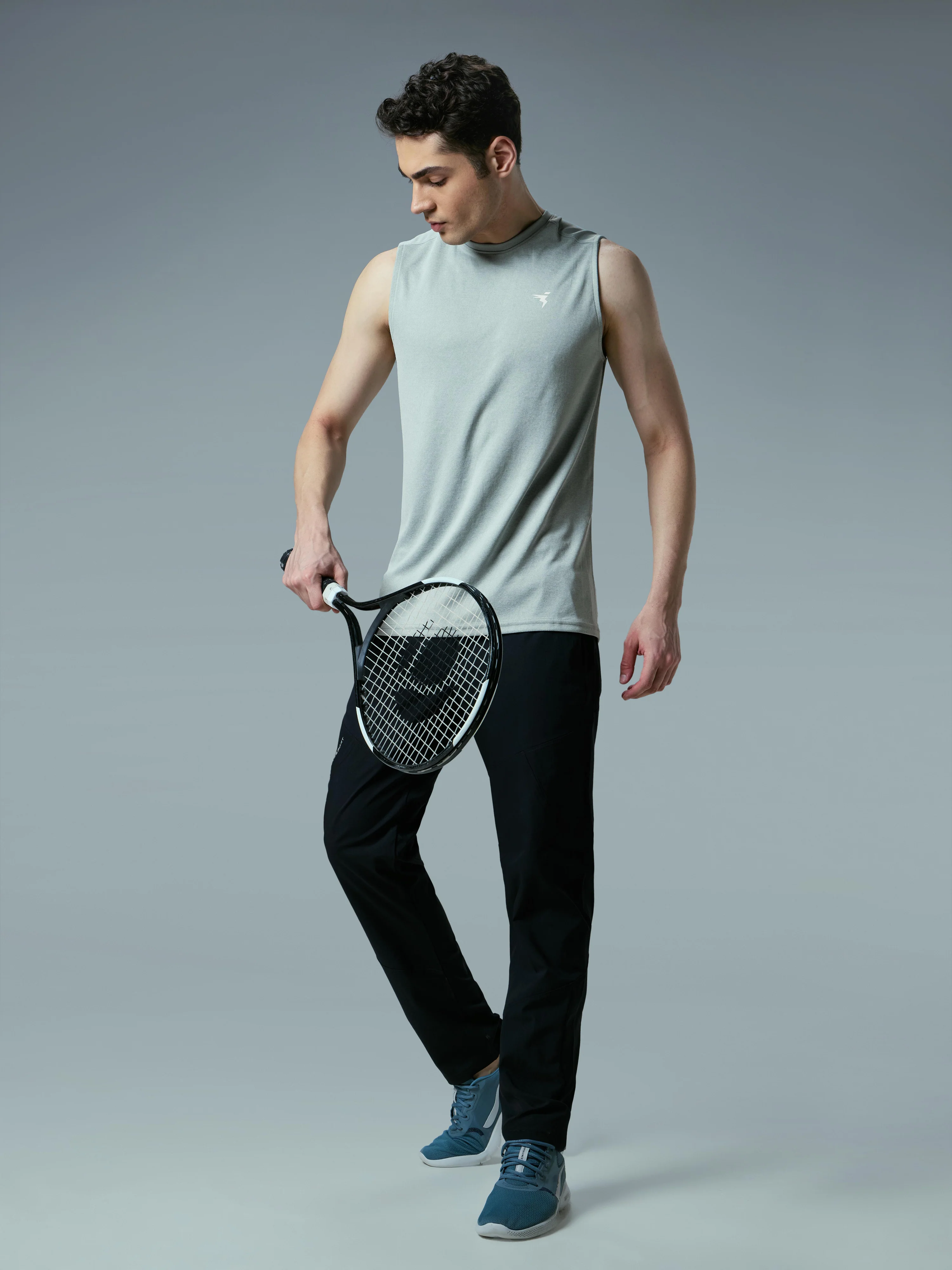 Men Melange Slim Fit Round Neck Sports Innerwear Vest with DOUBLE COOL - Image 5