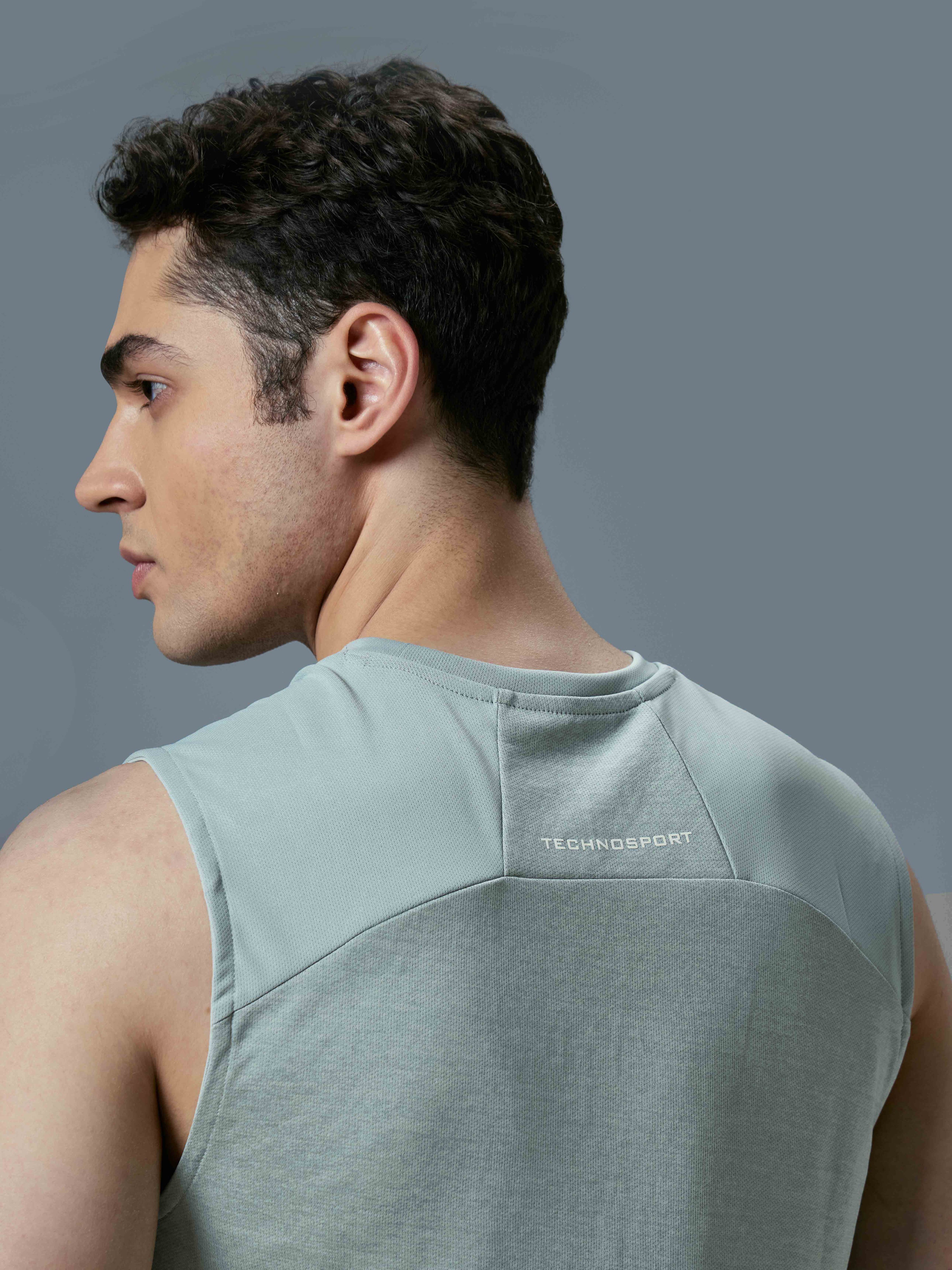 Men Melange Slim Fit Round Neck Sports Innerwear Vest with DOUBLE COOL - Image 7
