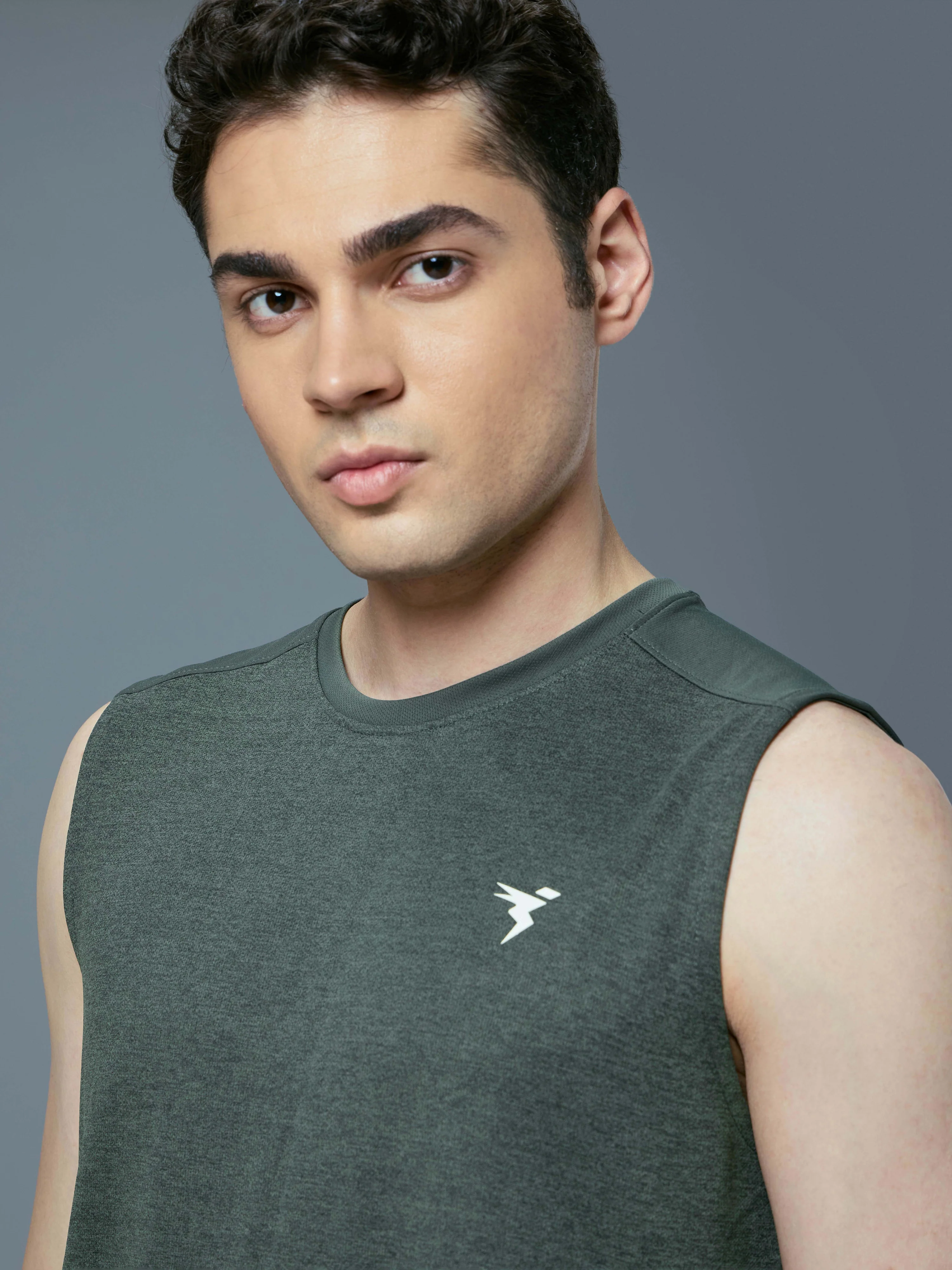 Men Melange Slim Fit Round Neck Sports Innerwear Vest with DOUBLE COOL - Image 6