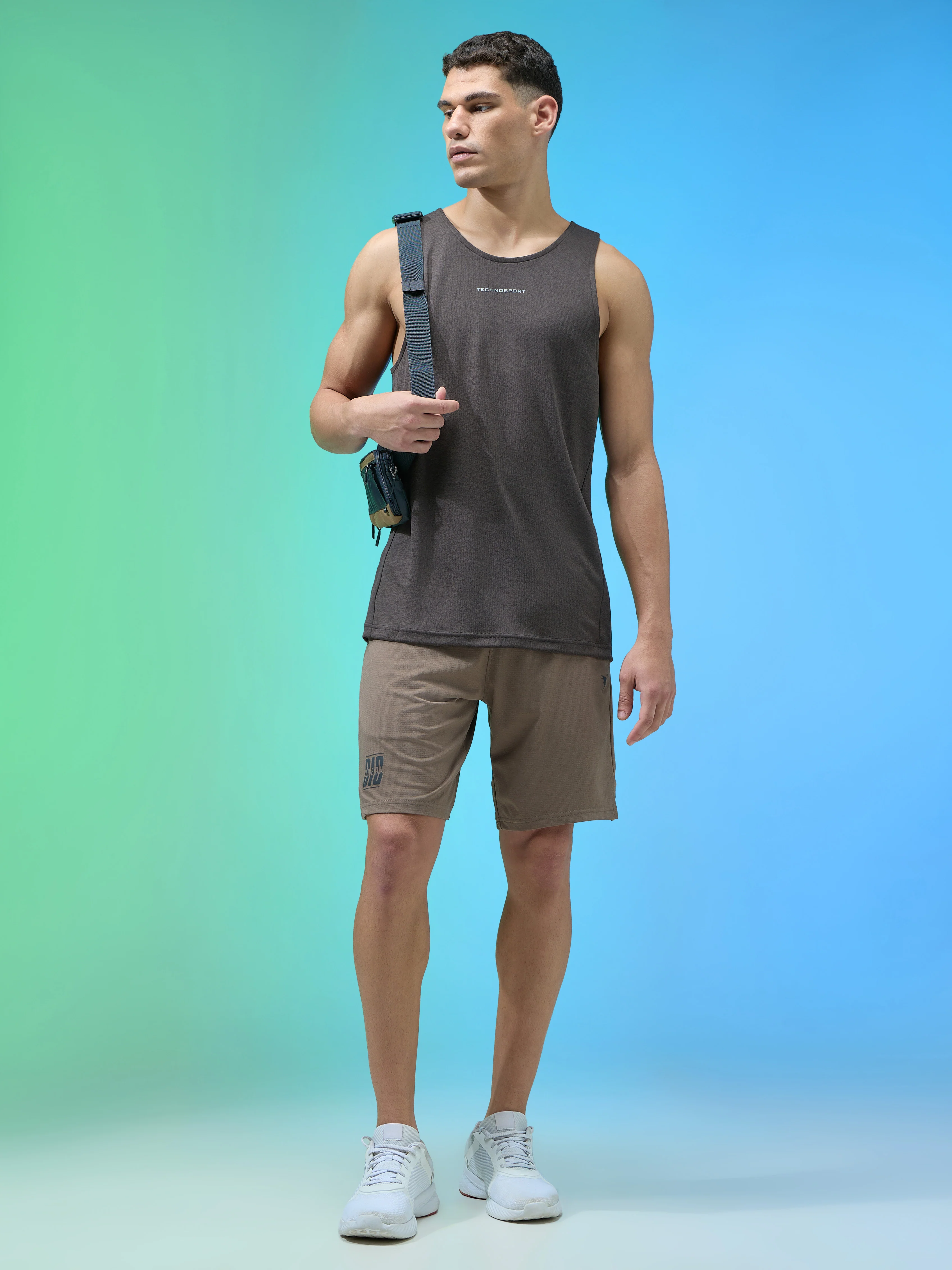 Men Melange Slim Fit Round Neck Sports Innerwear Vest with DOUBLE COOL - Image 5