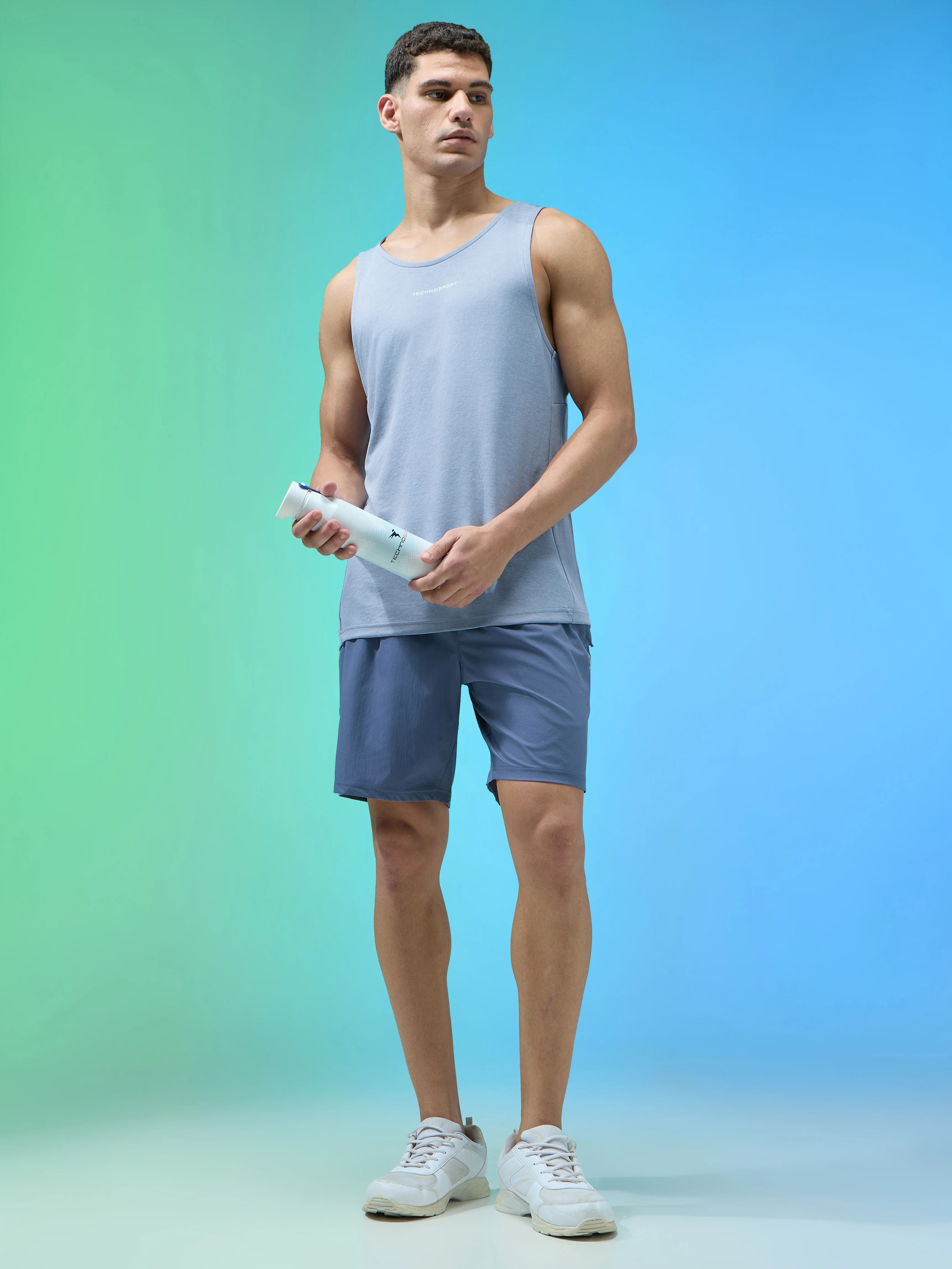 Men Melange Slim Fit Round Neck Sports Innerwear Vest with DOUBLE COOL - Image 5