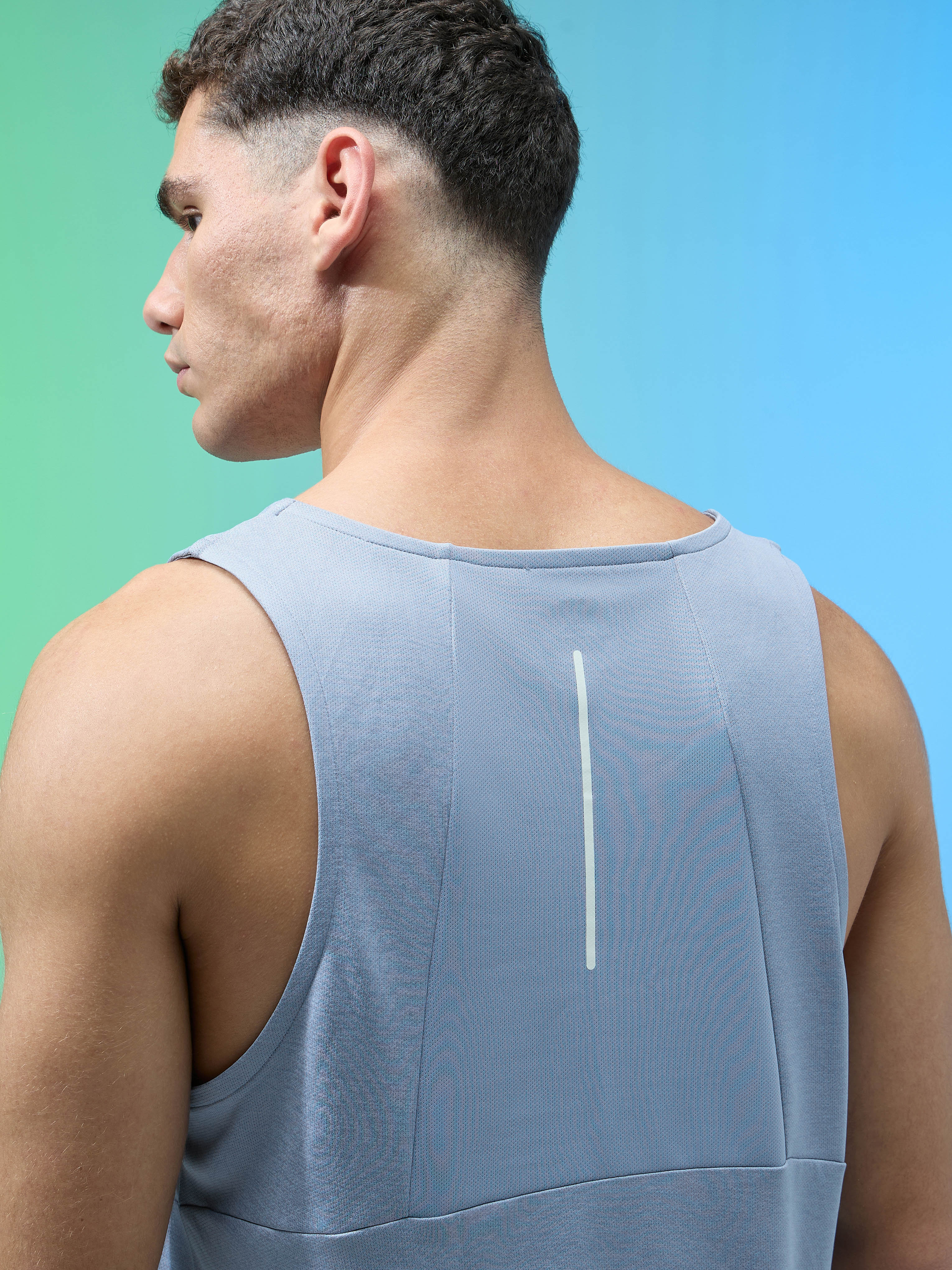 Men Melange Slim Fit Round Neck Sports Innerwear Vest with DOUBLE COOL - Image 7