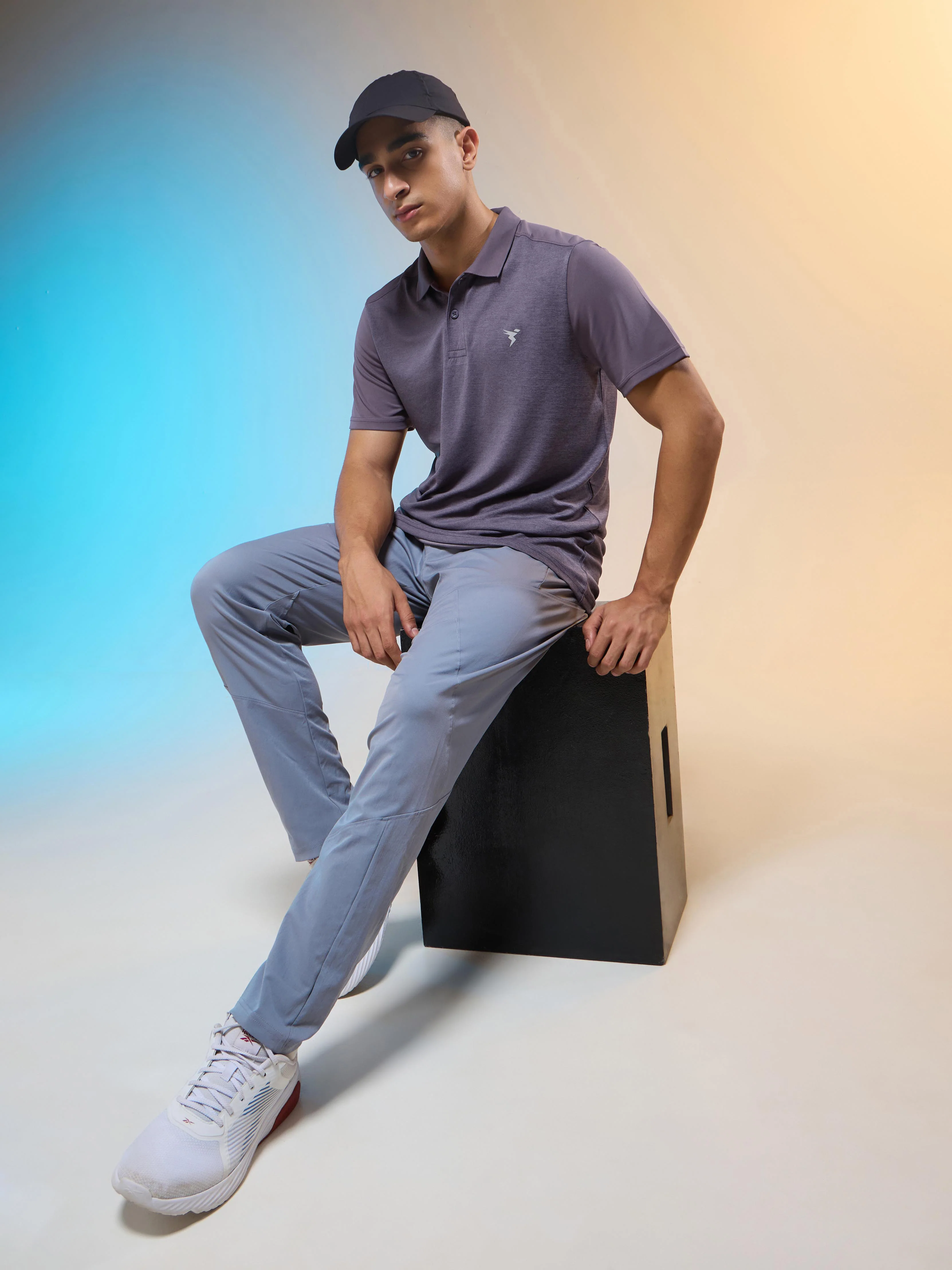 Men Melange Slim Fit Round Neck Sports T-shirt with DOUBLE COOL - Image 5
