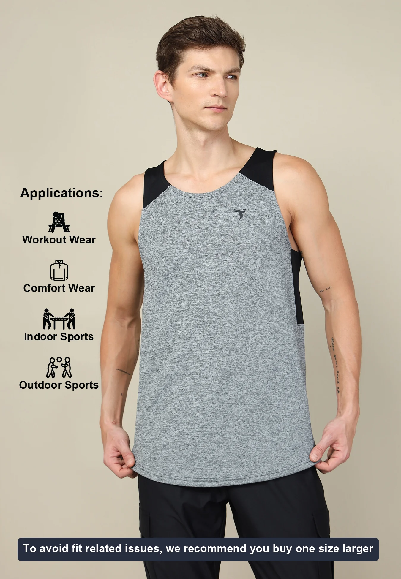 Men Melange Slim Fit Scoop Neck Innerwear Vest with TECHNO COOL+ ( Pack of 2) - Image 6