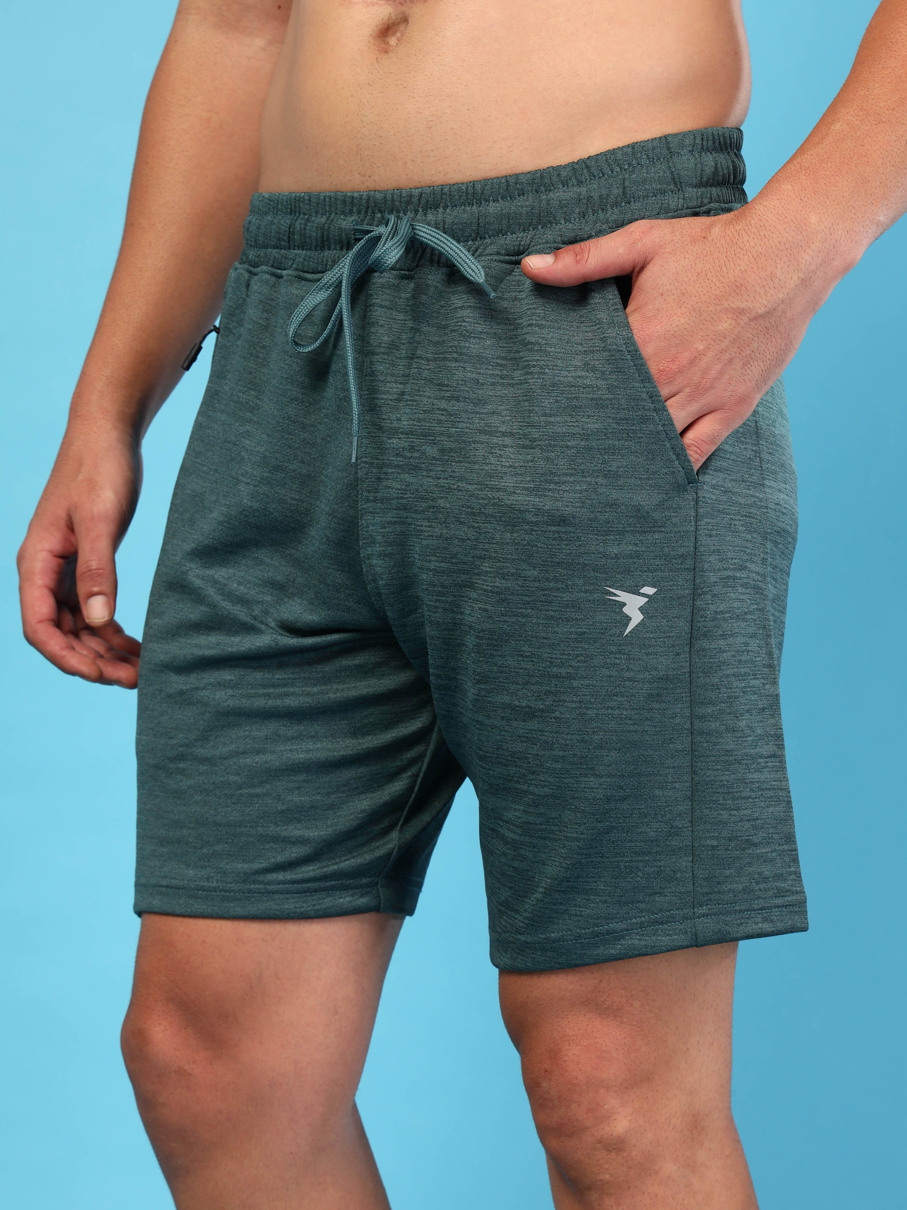 Men Melange Slim Fit Shorts with TECHNO DRY - Image 6