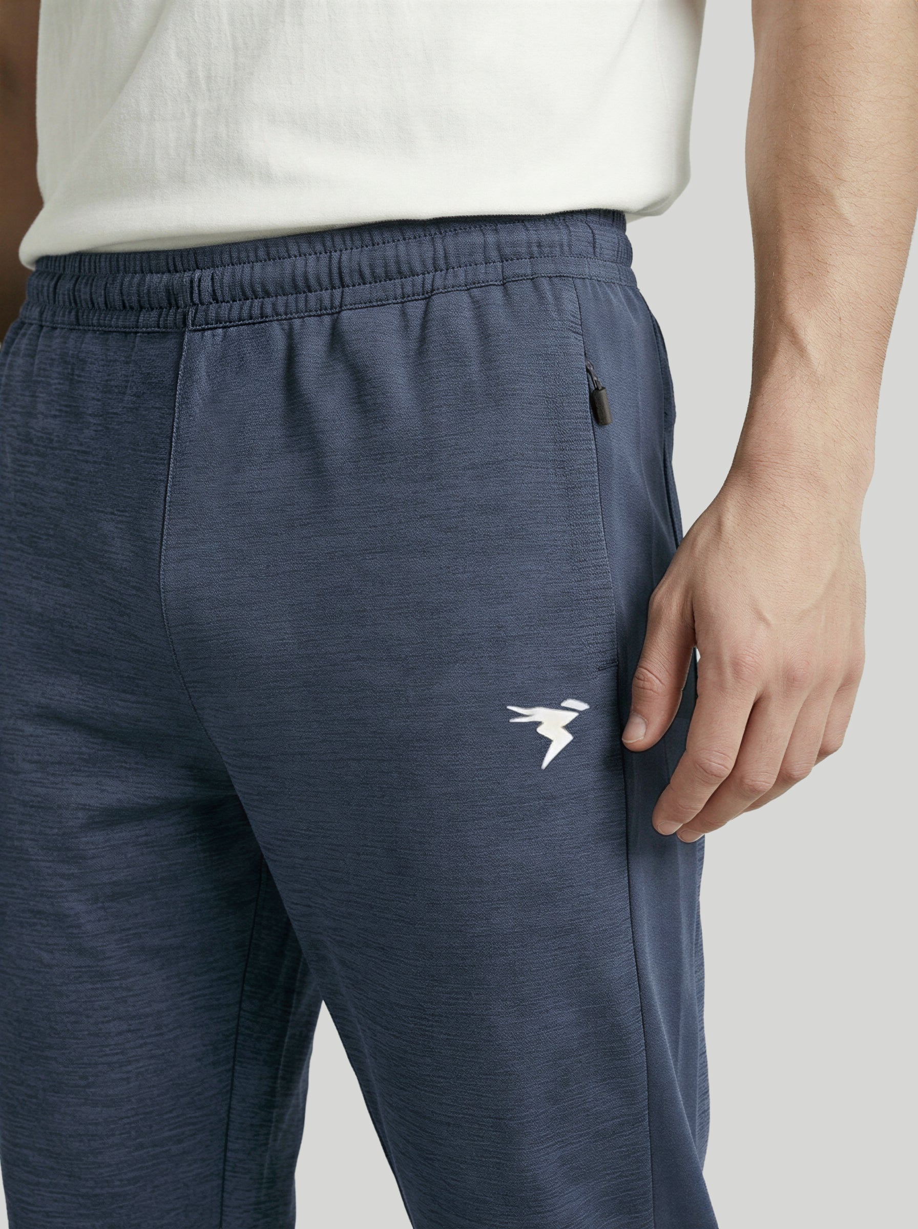 Men Melange Slim Fit Trackpants with TECHNO DRY - Image 6