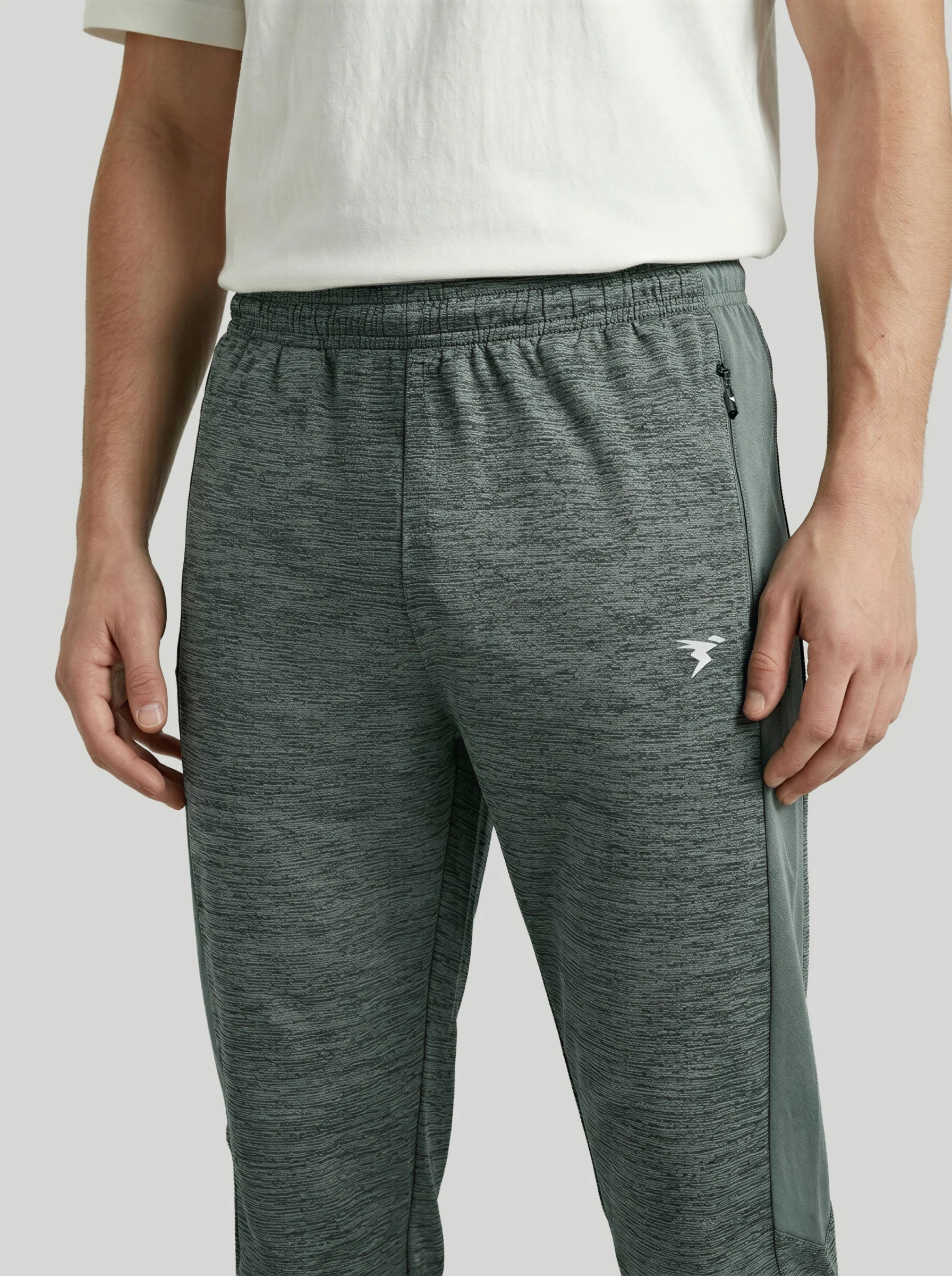 Men Melange Slim Fit Trackpants with TECHNO DRY - Image 6