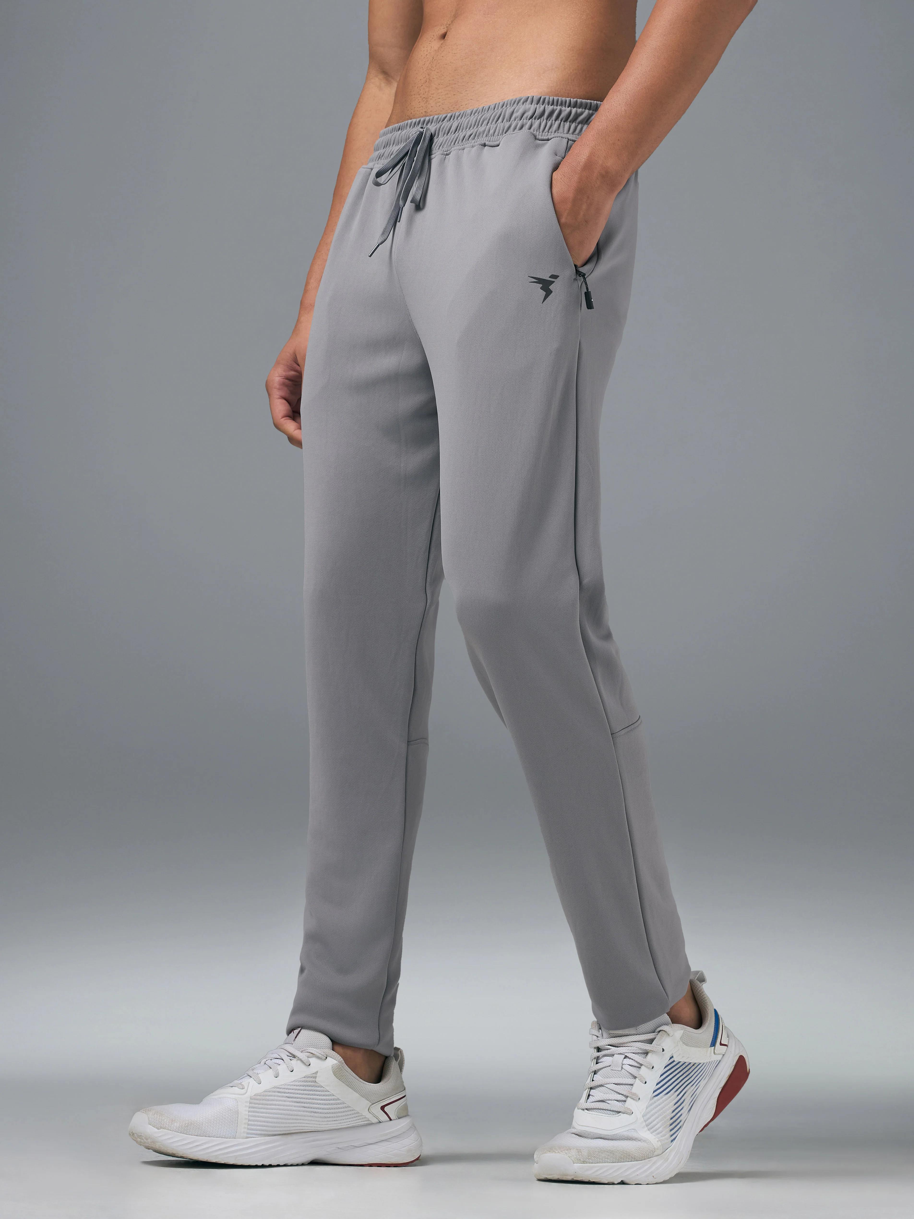 Men Melange Slim Fit Trackpants with TECHNO DRY - Image 4