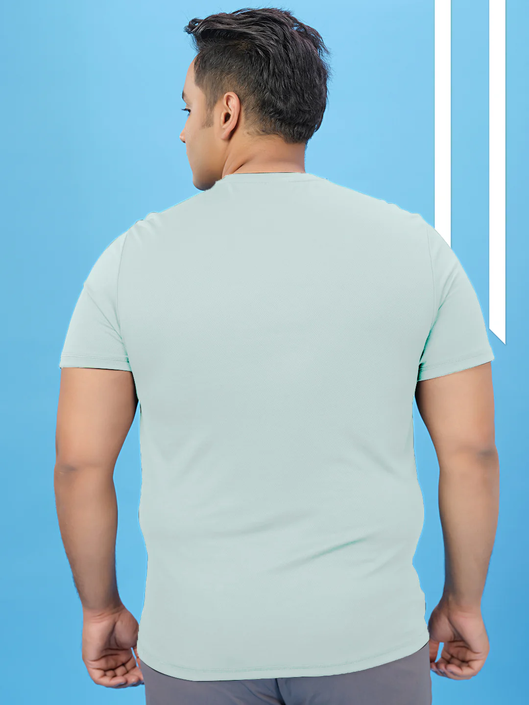Men Plus Size Solid Active T-shirt with TECHNO COOL+ - Image 3