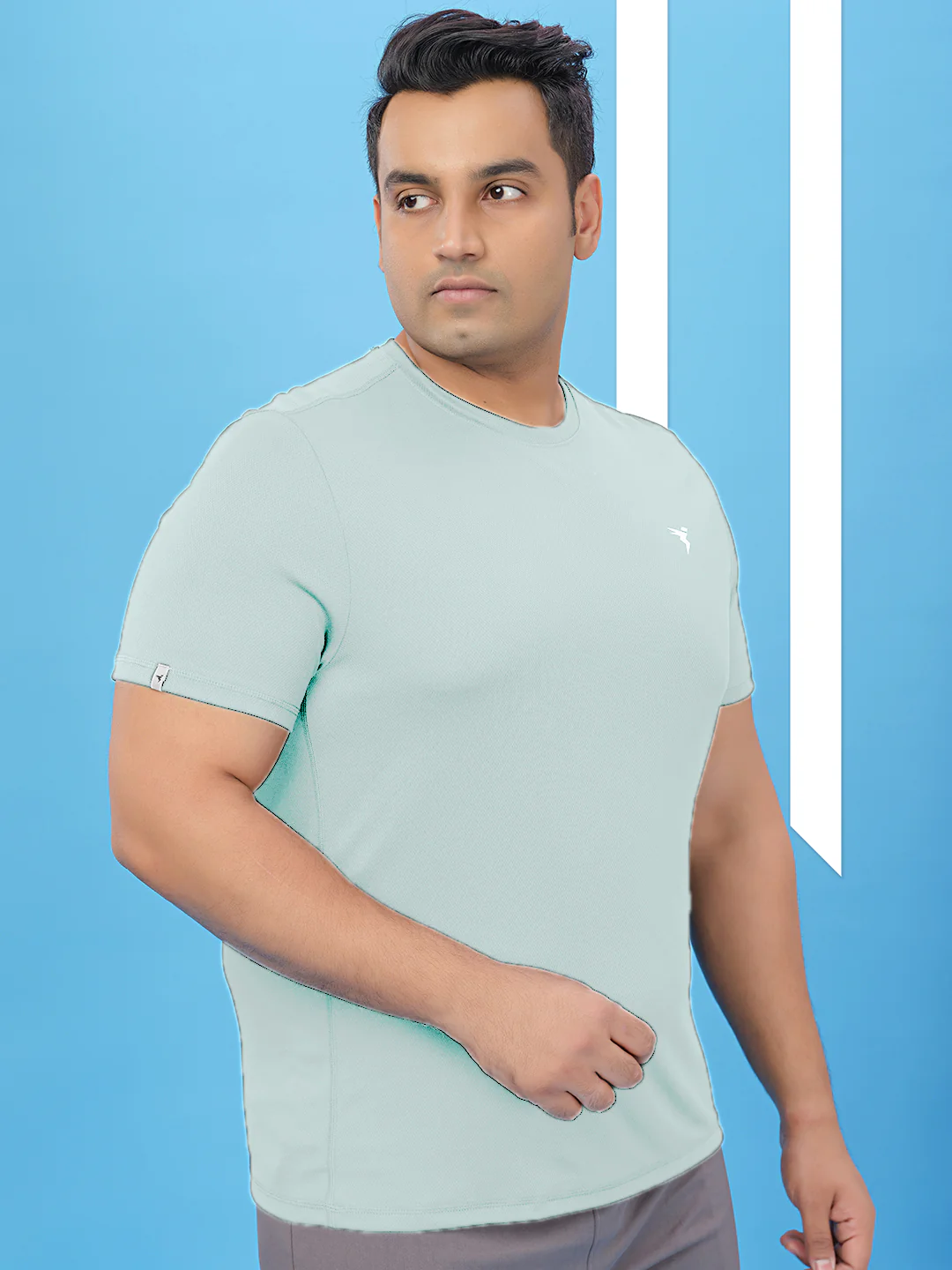 Men Plus Size Solid Active T-shirt with TECHNO COOL+ - Image 4