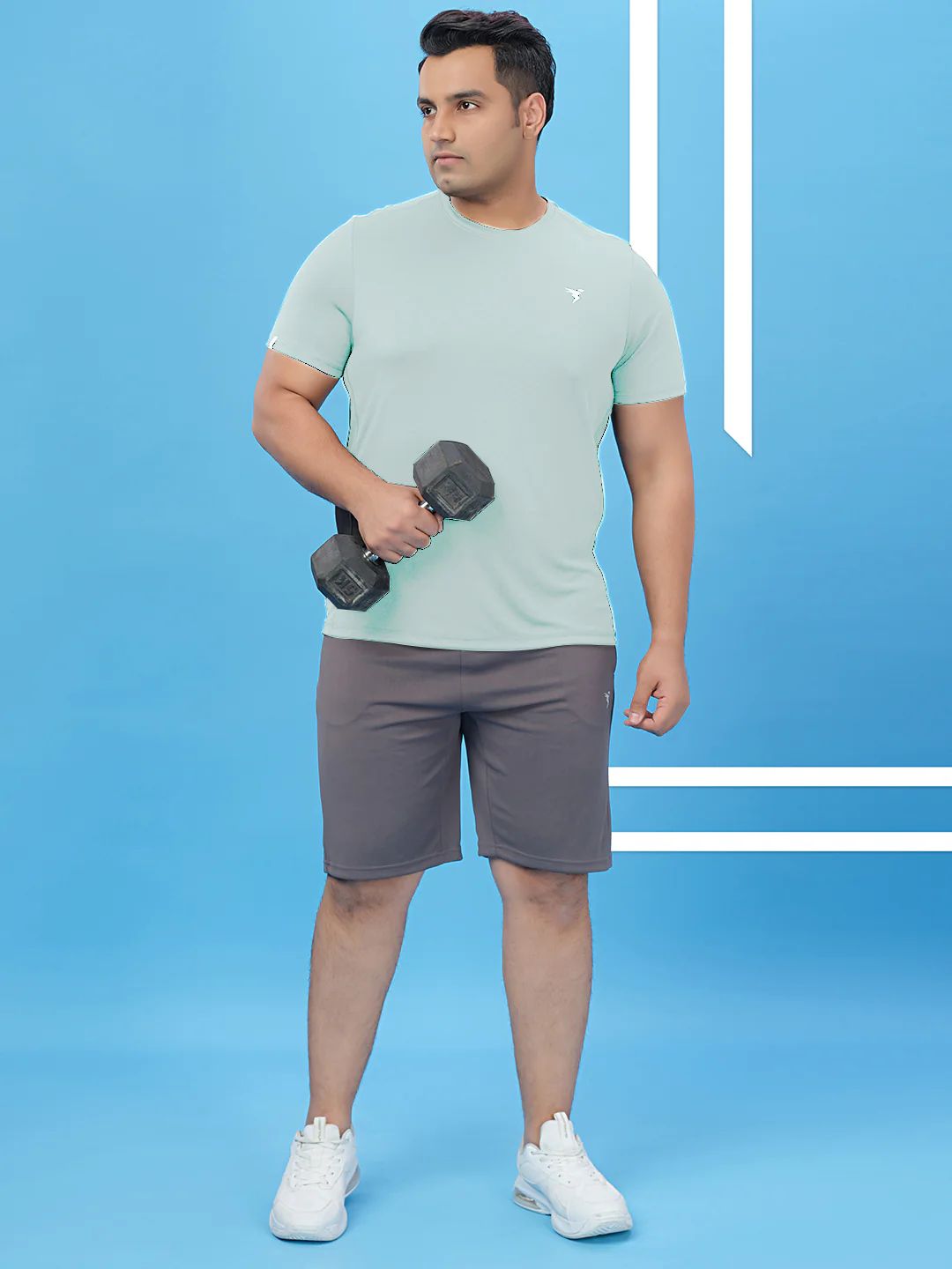 Men Plus Size Solid Active T-shirt with TECHNO COOL+ - Image 5