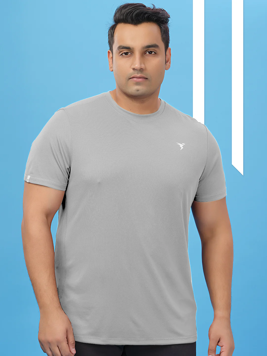 Men Plus Size Solid Active T-shirt with TECHNO COOL+