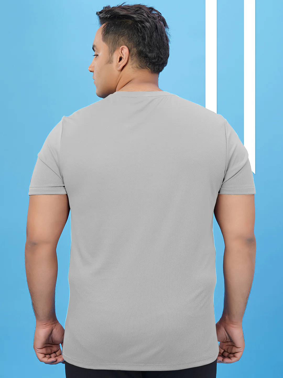 Men Plus Size Solid Active T-shirt with TECHNO COOL+ - Image 2