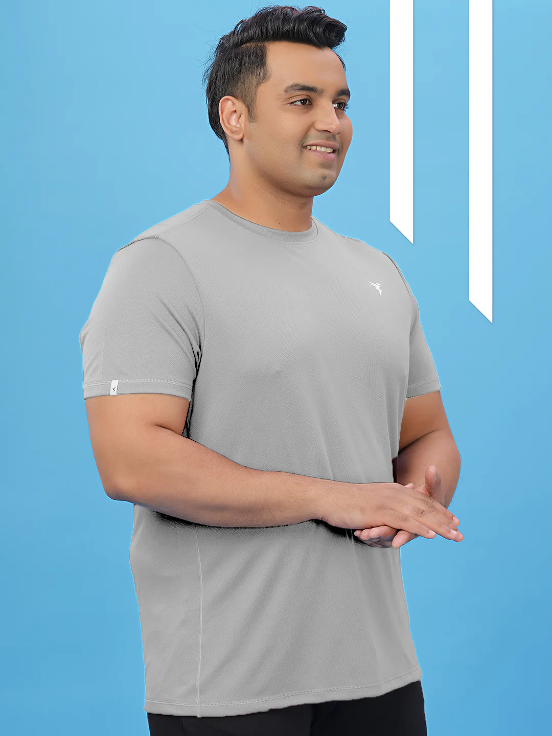 Men Plus Size Solid Active T-shirt with TECHNO COOL+ - Image 4
