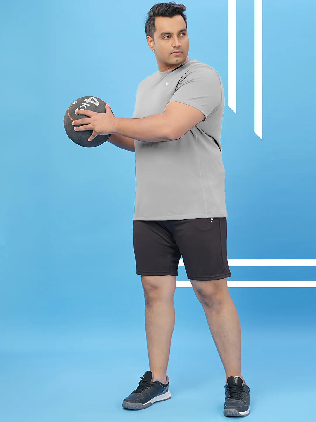 Men Plus Size Solid Active T-shirt with TECHNO COOL+ - Image 5