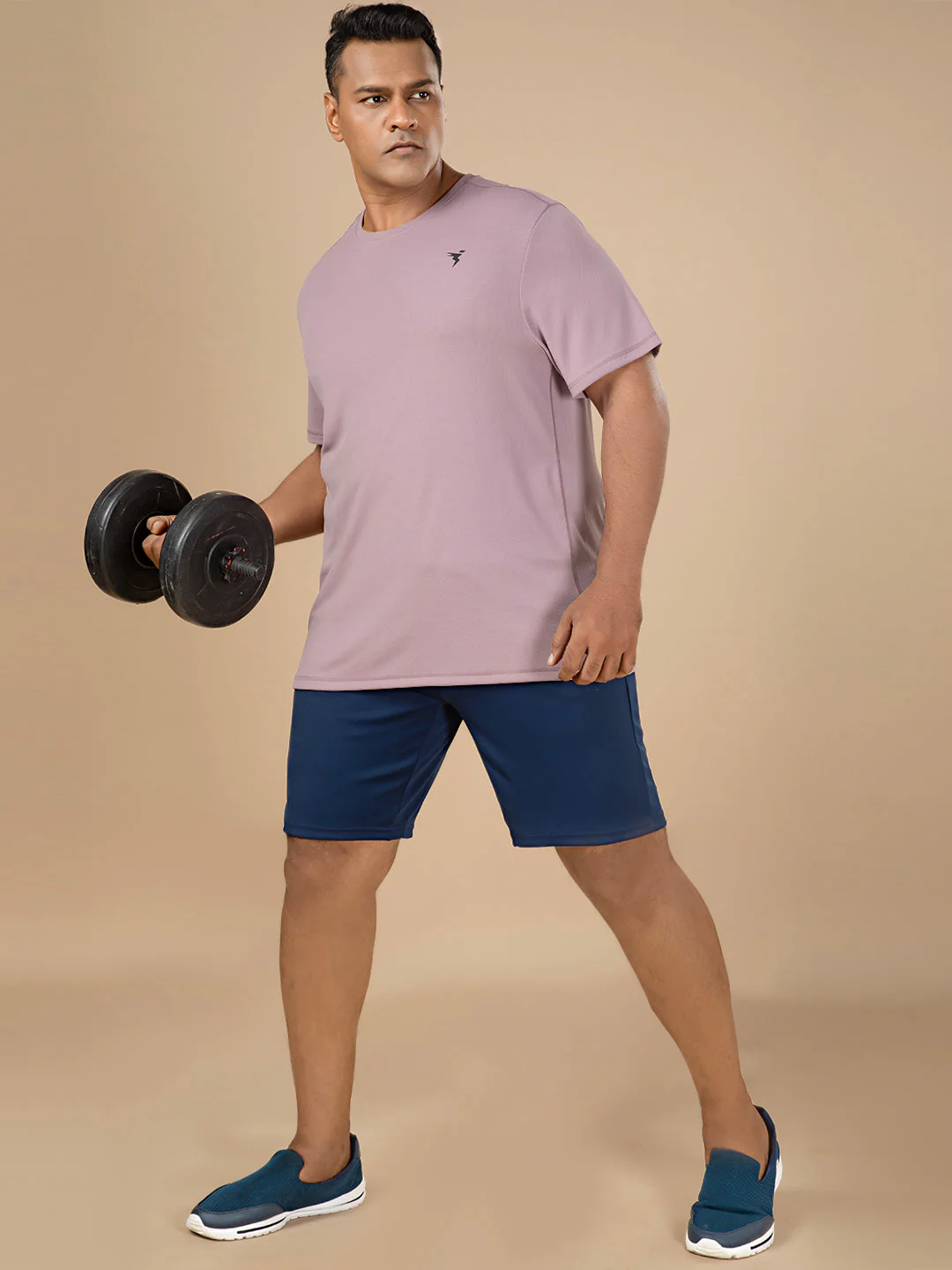 Men Plus Size Solid Active T-shirt with TECHNO COOL+ - Image 4