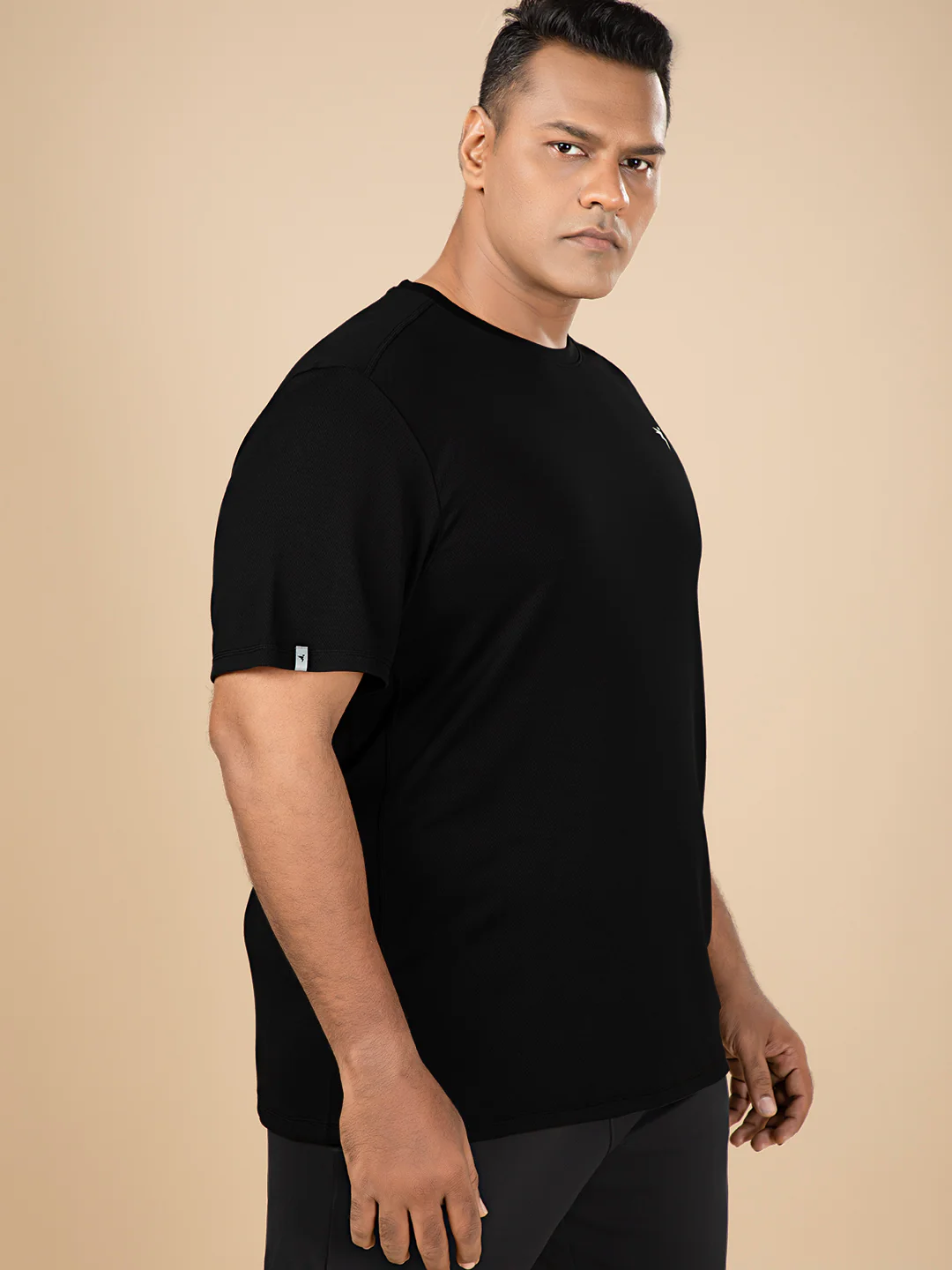 Men Plus Size Solid Active T-shirt with TECHNO COOL+ - Image 3
