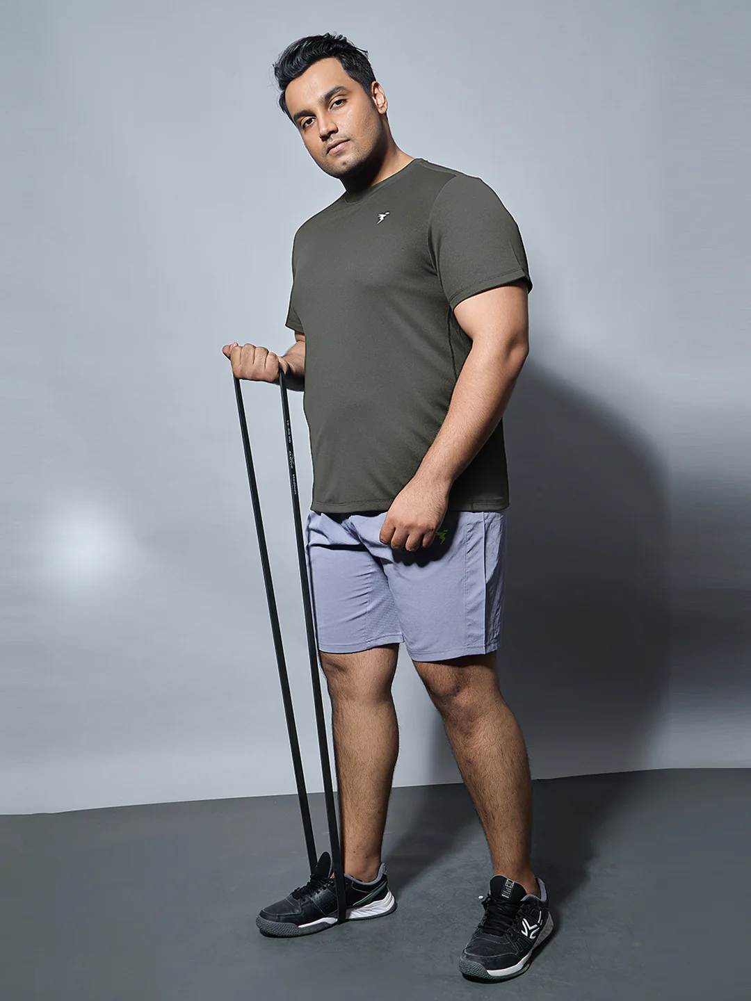 Men Plus Size Solid Active T-shirt with TECHNO COOL+ - Image 2