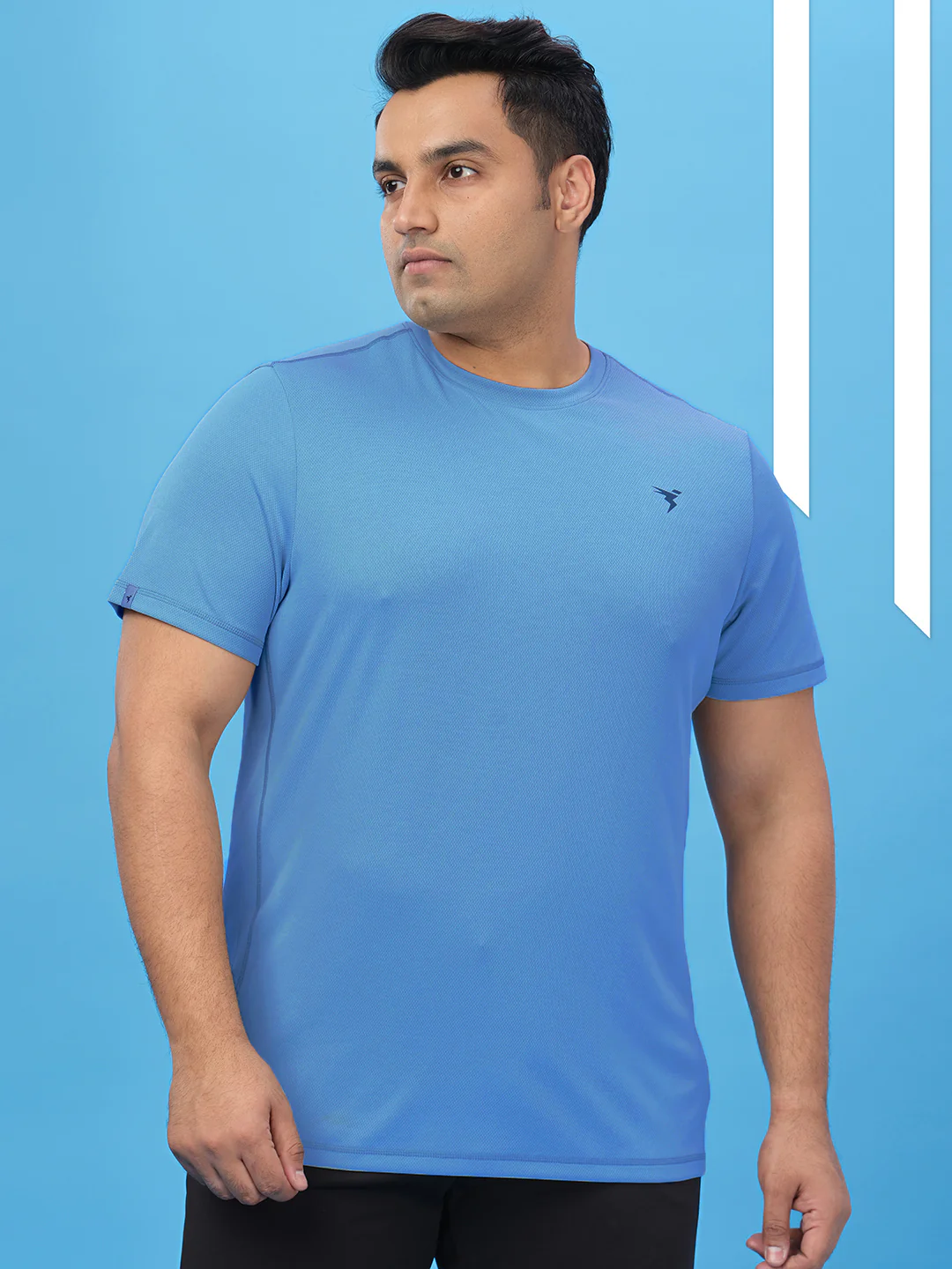 Men Plus Size Solid Active T-shirt with TECHNO COOL+ - Image 2