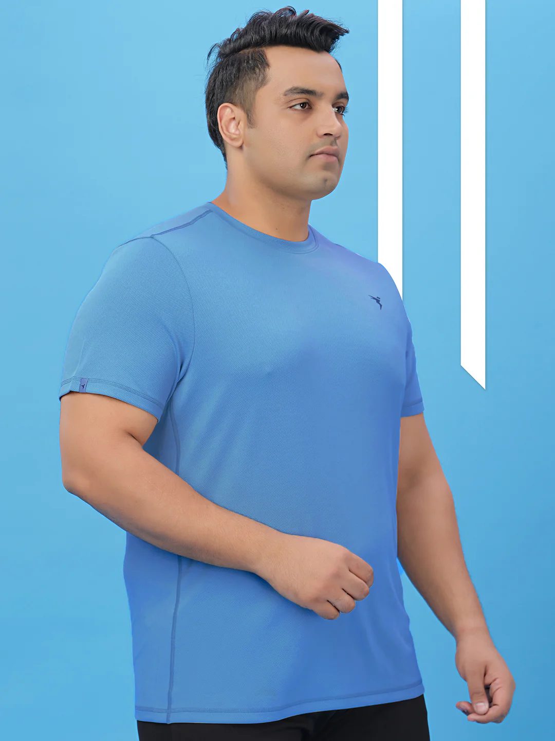 Men Plus Size Solid Active T-shirt with TECHNO COOL+ - Image 4