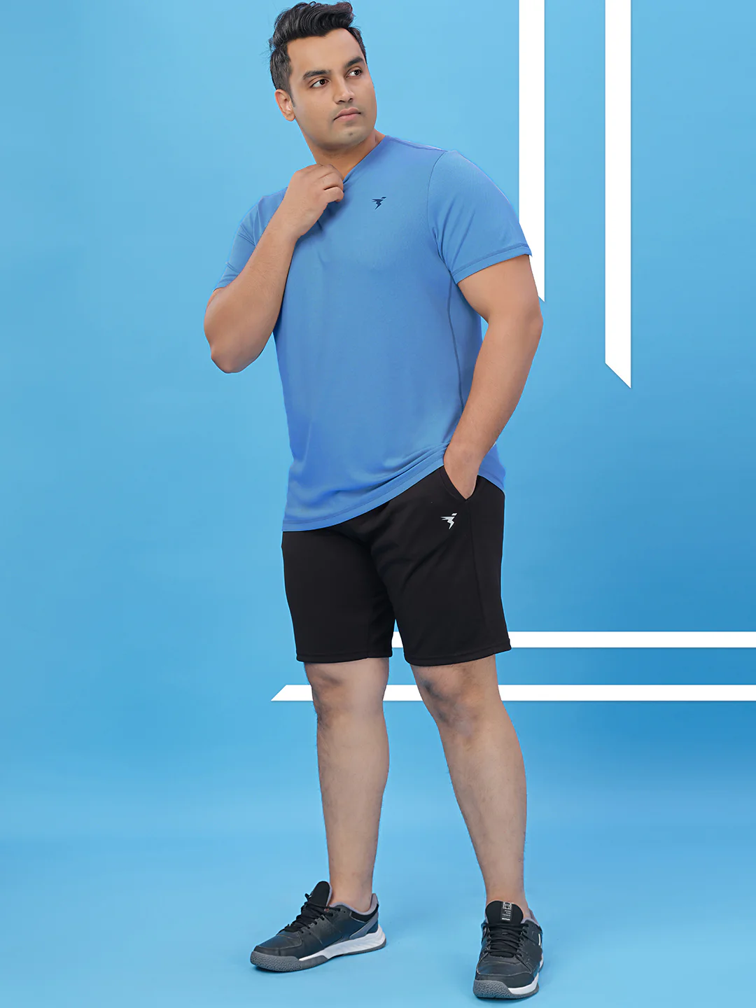 Men Plus Size Solid Active T-shirt with TECHNO COOL+ - Image 5