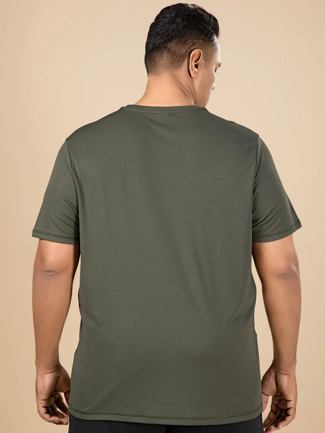Men Plus Size Solid Active T-shirt with TECHNO COOL+ - Image 2