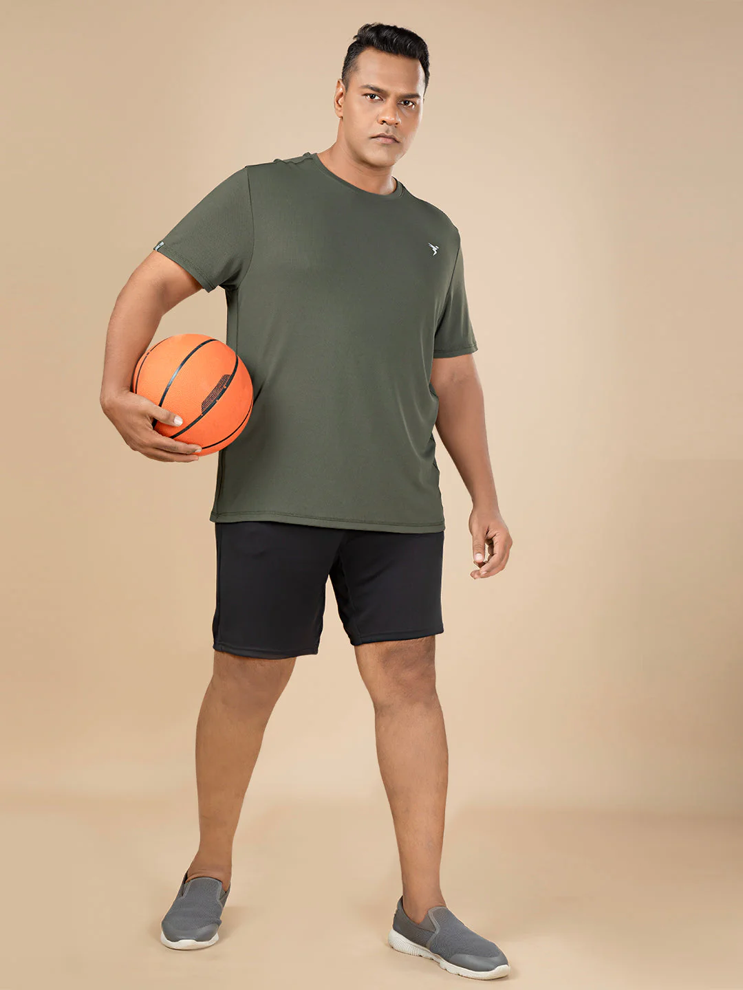 Men Plus Size Solid Active T-shirt with TECHNO COOL+ - Image 4