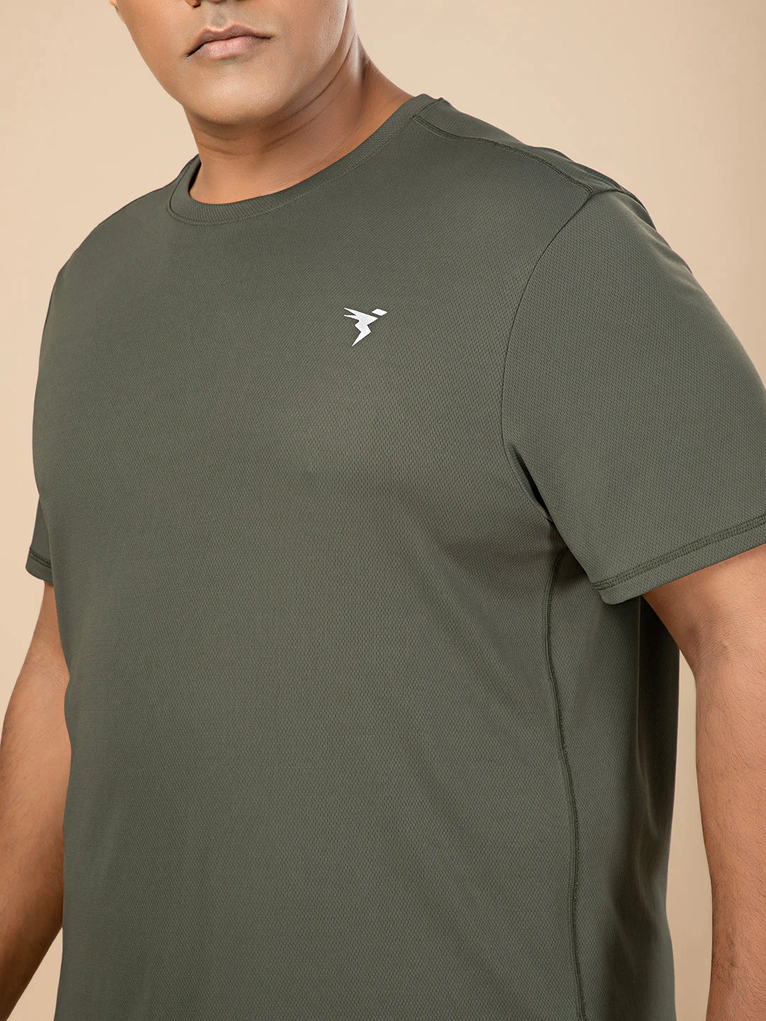 Men Plus Size Solid Active T-shirt with TECHNO COOL+ - Image 5