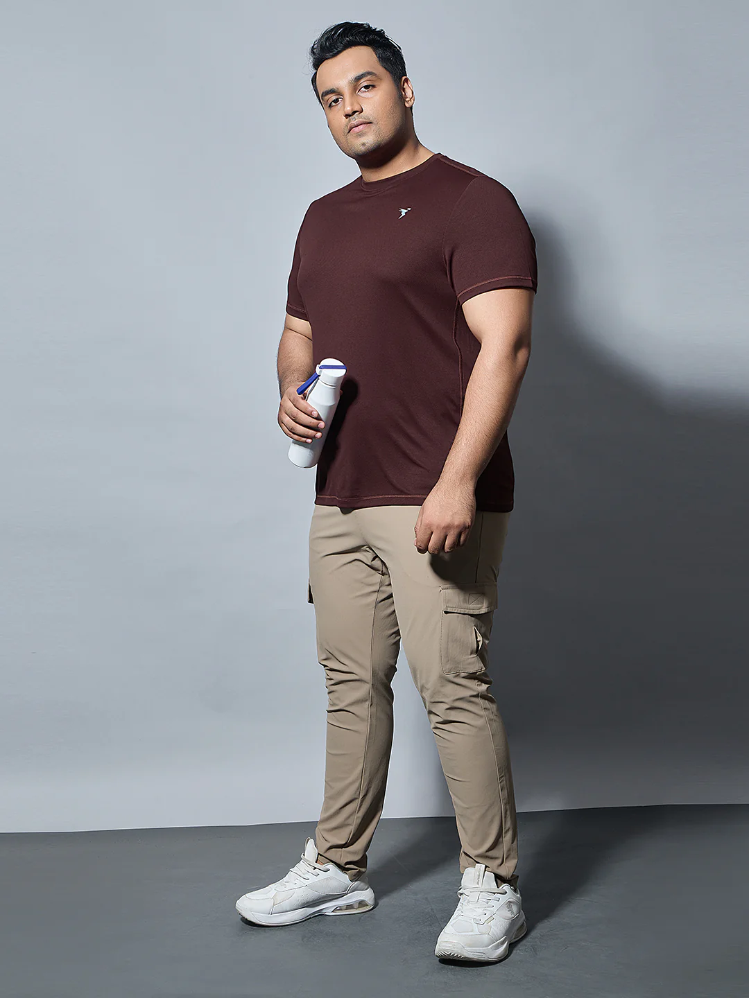 Men Plus Size Solid Active T-shirt with TECHNO COOL+ - Image 5