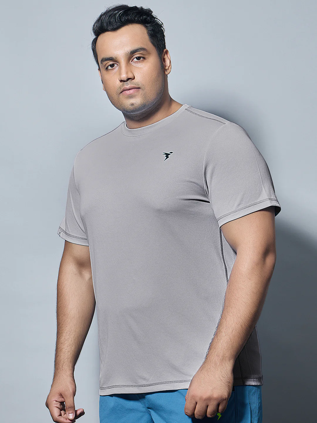 Men Plus Size Solid Active T-shirt with TECHNO COOL+ - Image 2